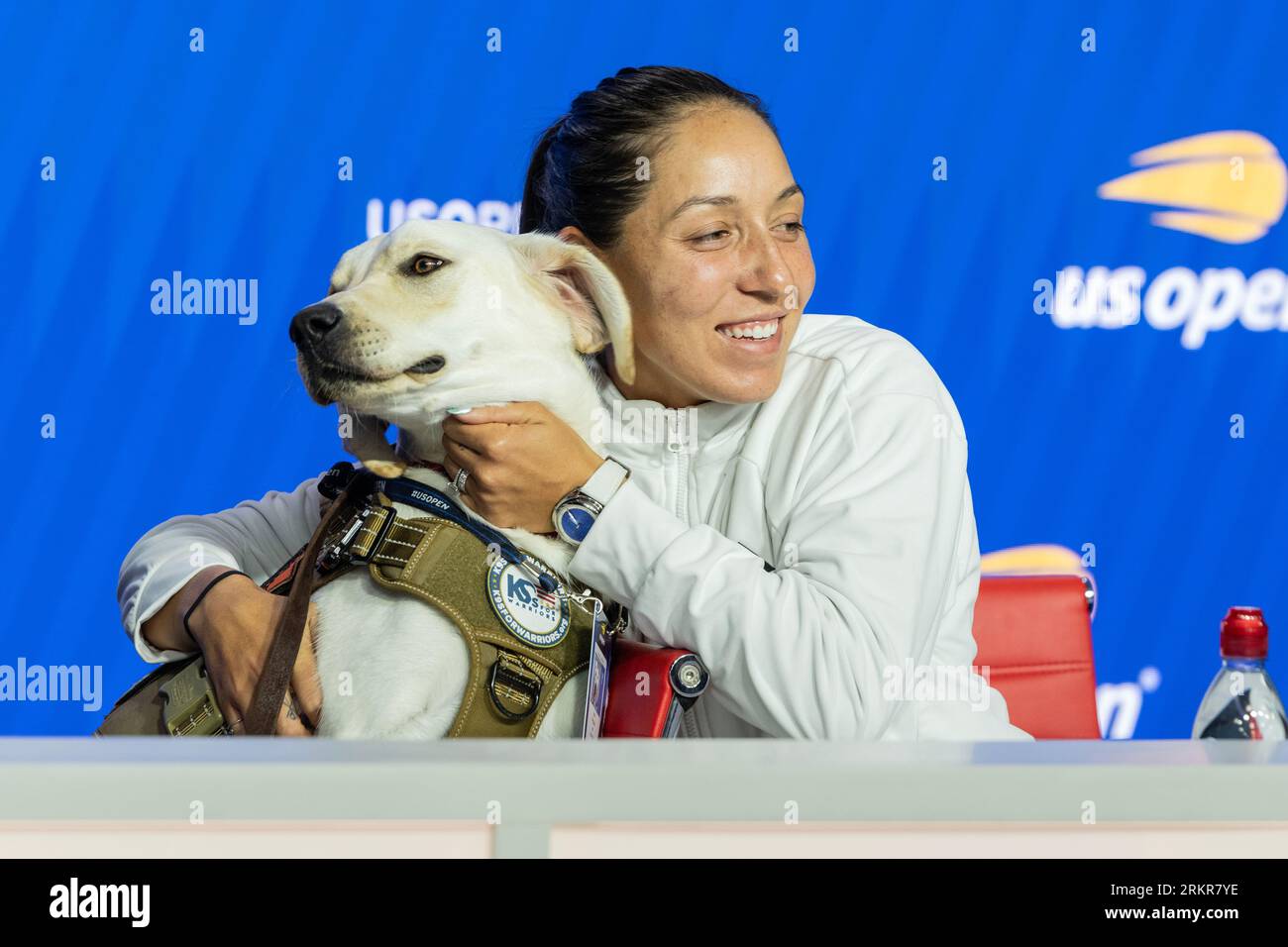 Jessica Pegula with dog Ace training for whom she is sponsoring speaks ...