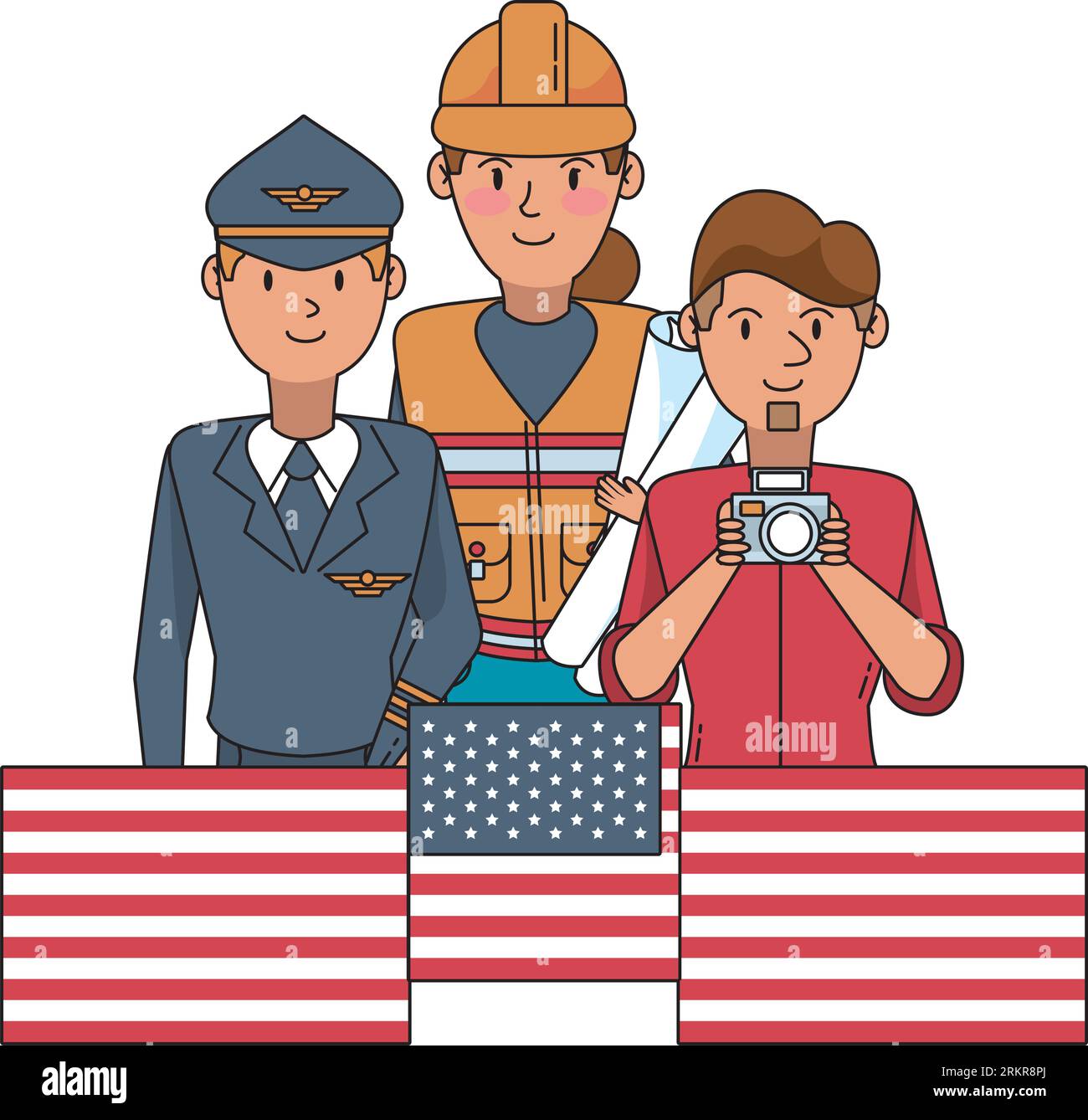 Construction workers an america Stock Vector Images - Alamy