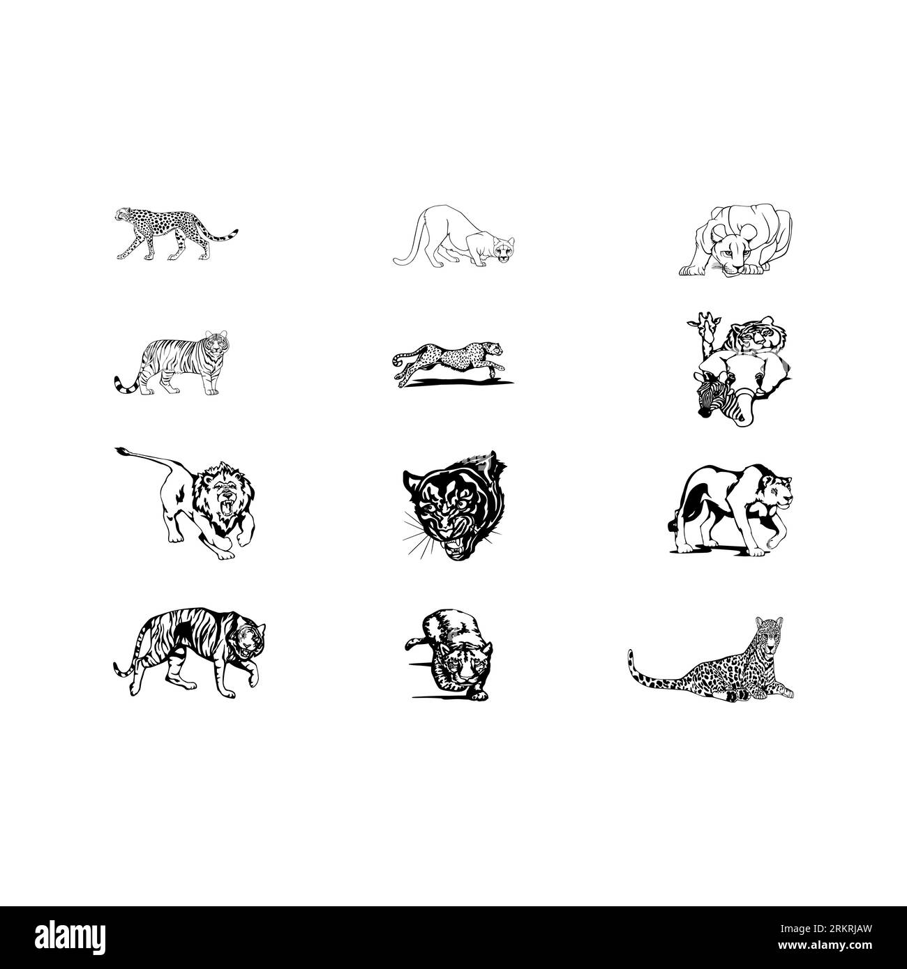 Animals vector graphic in Adobe Illustrator Stock Vector