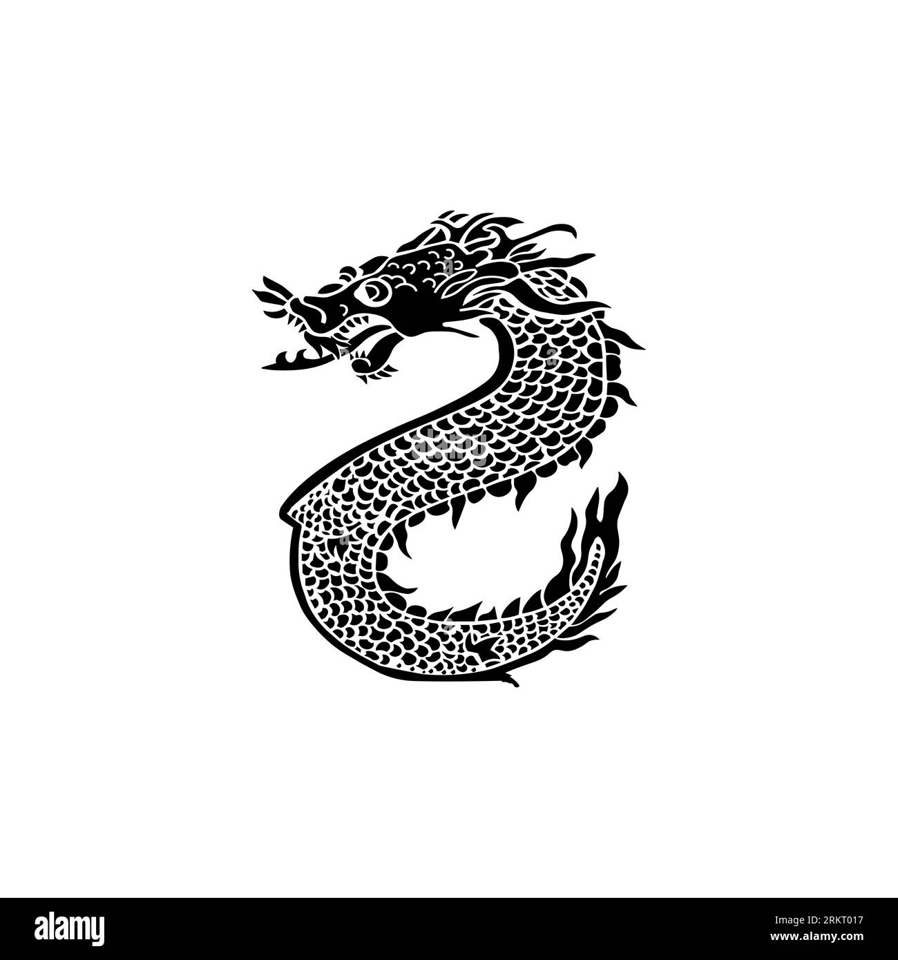 Dragon tattoo vector illustration Stock Vector Image & Art - Alamy