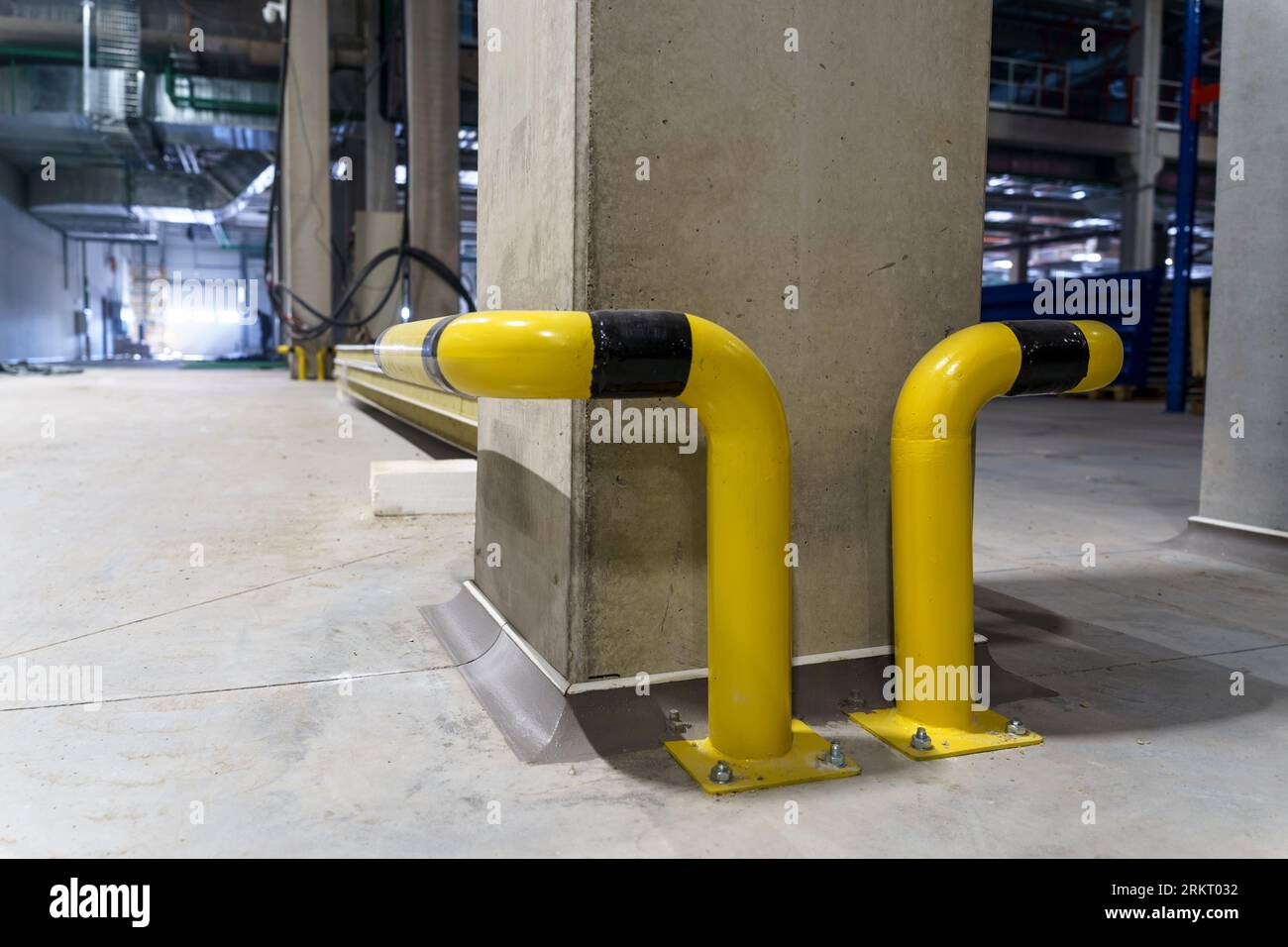 Metal bumpers for the warehouse. Protection of walls, columns and