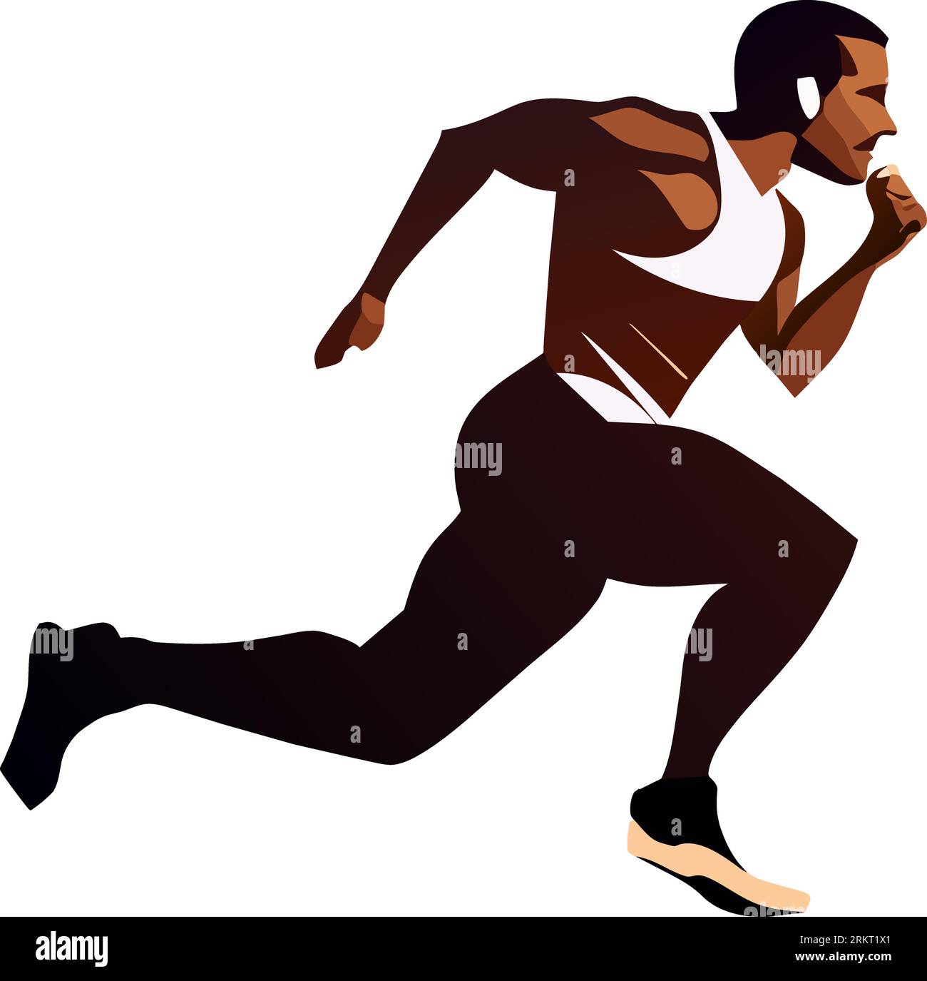 Track and Field sportsman isolated on white background Stock Vector