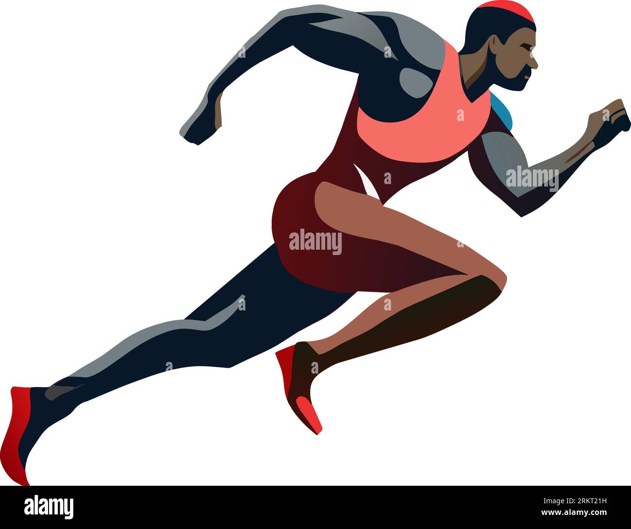 Track and Field sportsman isolated on white background Stock Vector