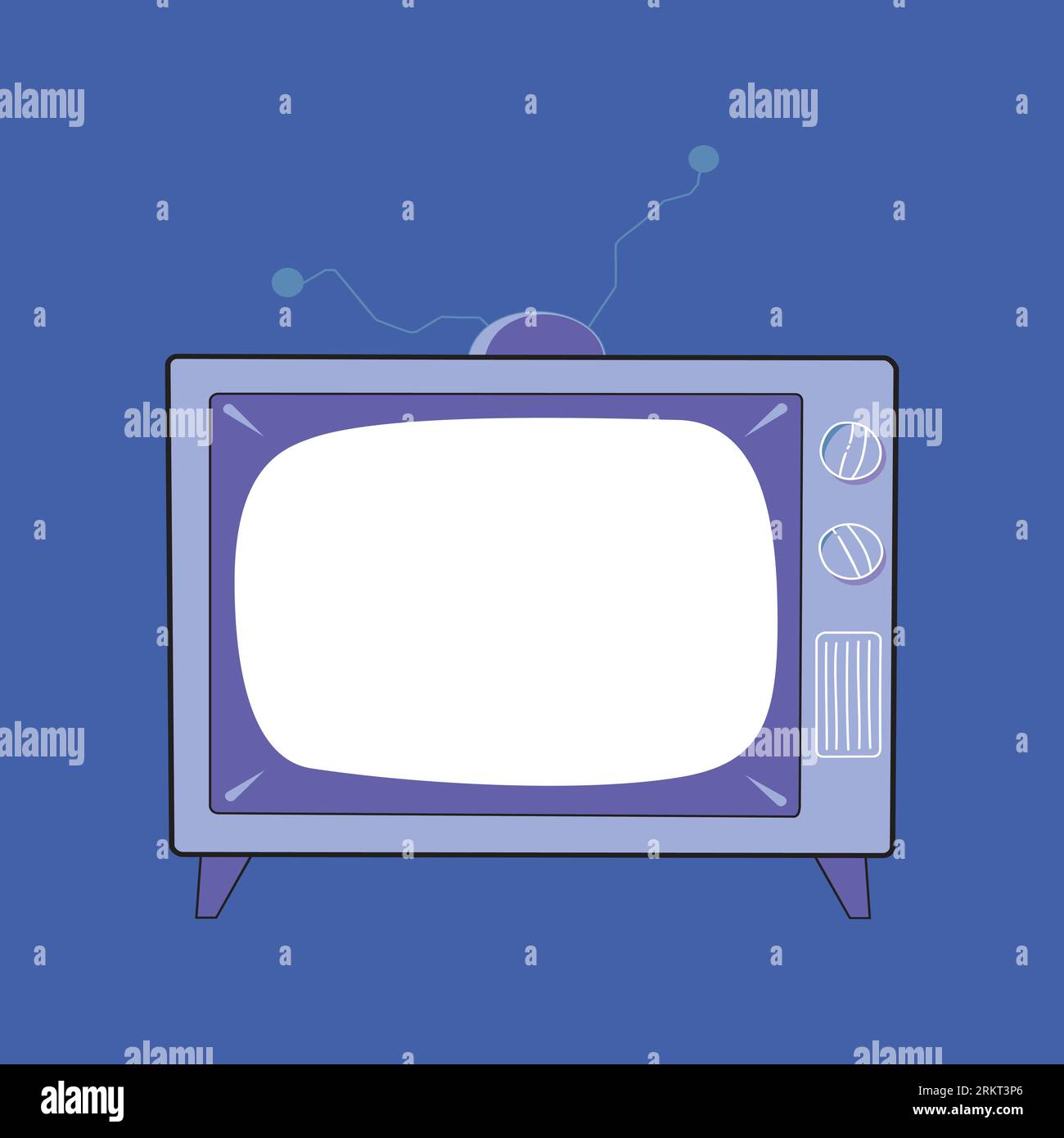 Family watching old tv vector design Stock Vector