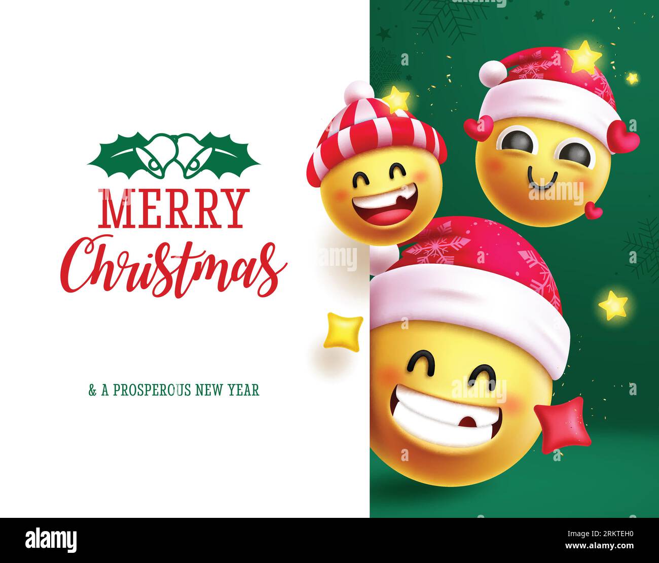 Christmas emojis characters vector template design. Merry christmas