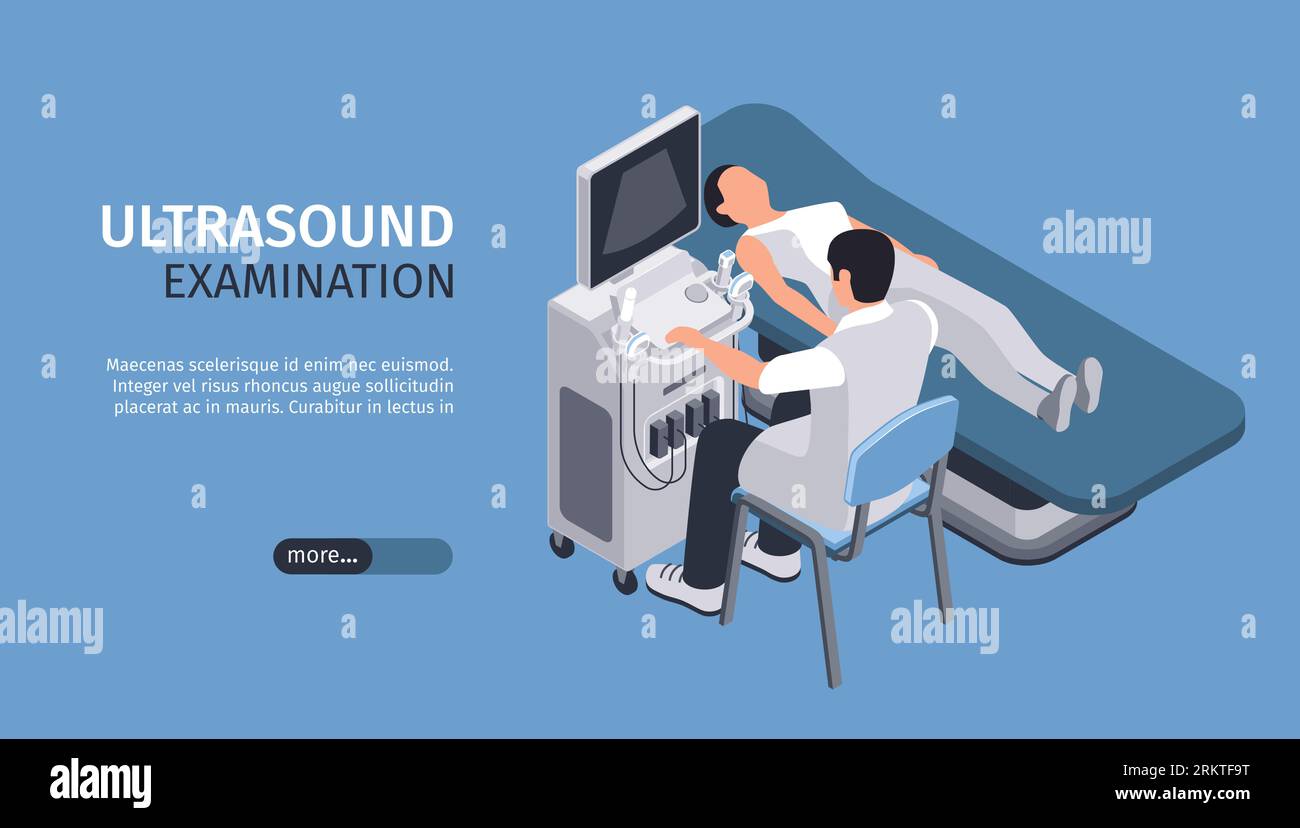 Medical Instrument Signage Medical equipment horizontal banner with diagnostic symbols isometric ...