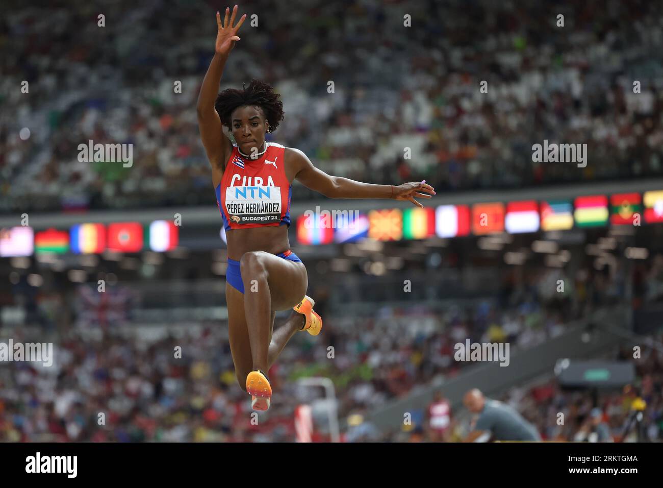 Budapest. 25th Aug, 2023. Leyanis Perez Hernandez of Cuba competes