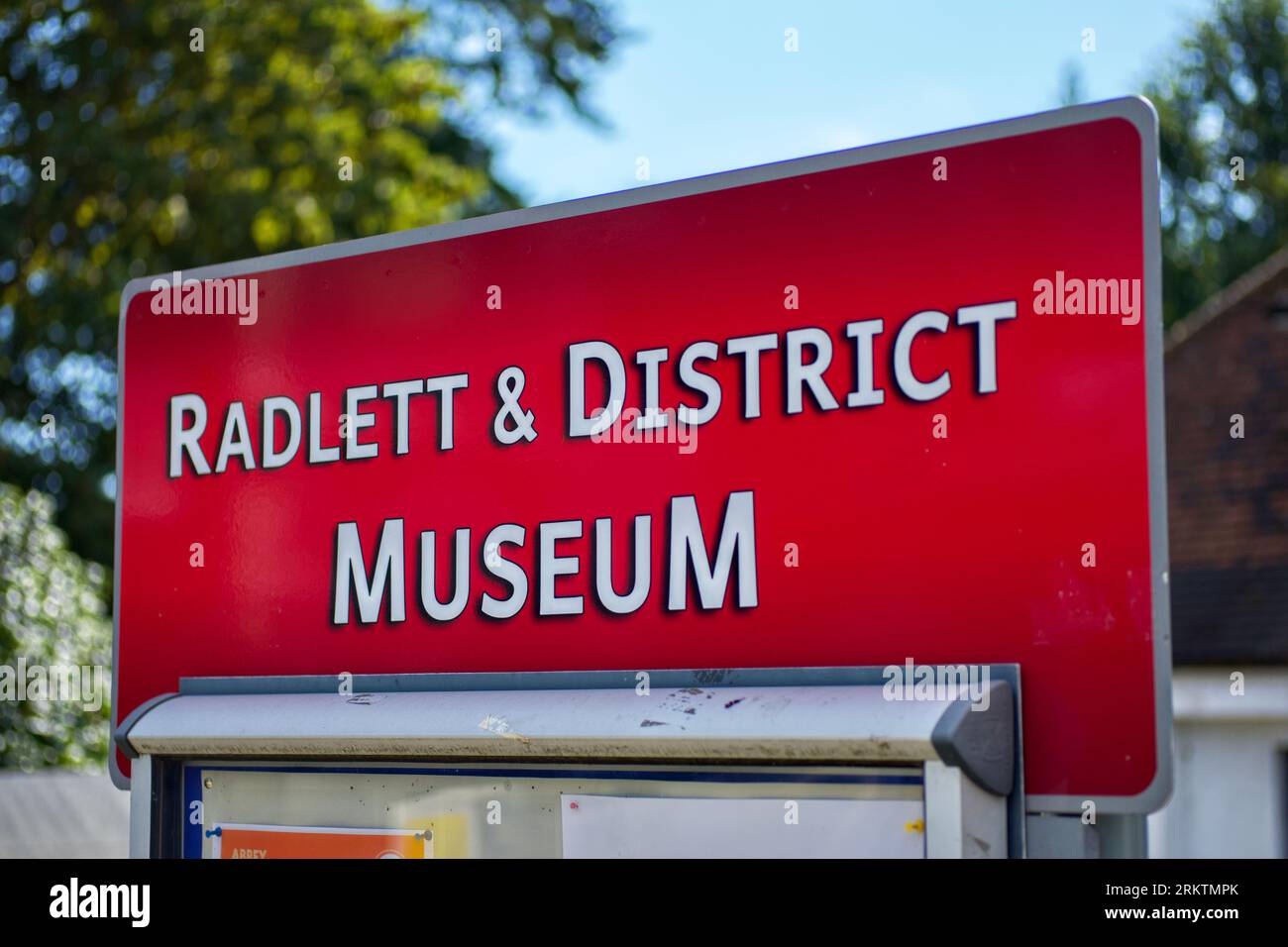 Radlett & District Museum sign, Radlett, Hertfordshire, England, UK Stock Photo
