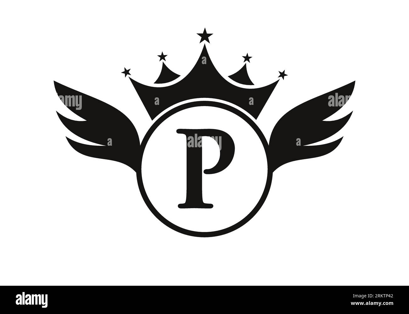 Wing Logo on Letter P Concept With Crown Icon Vector Template. Wing Symbol Stock Vector Image Art Alamy