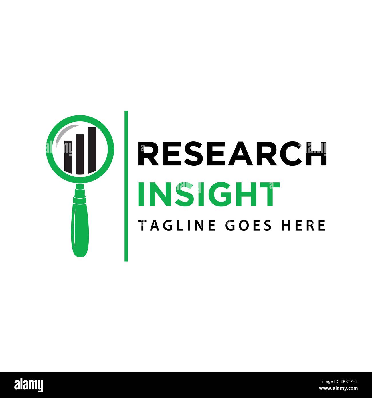 Research insight logo icon vector template. Research logo with simple and elegant magnifying glass symbol. Stock Vector