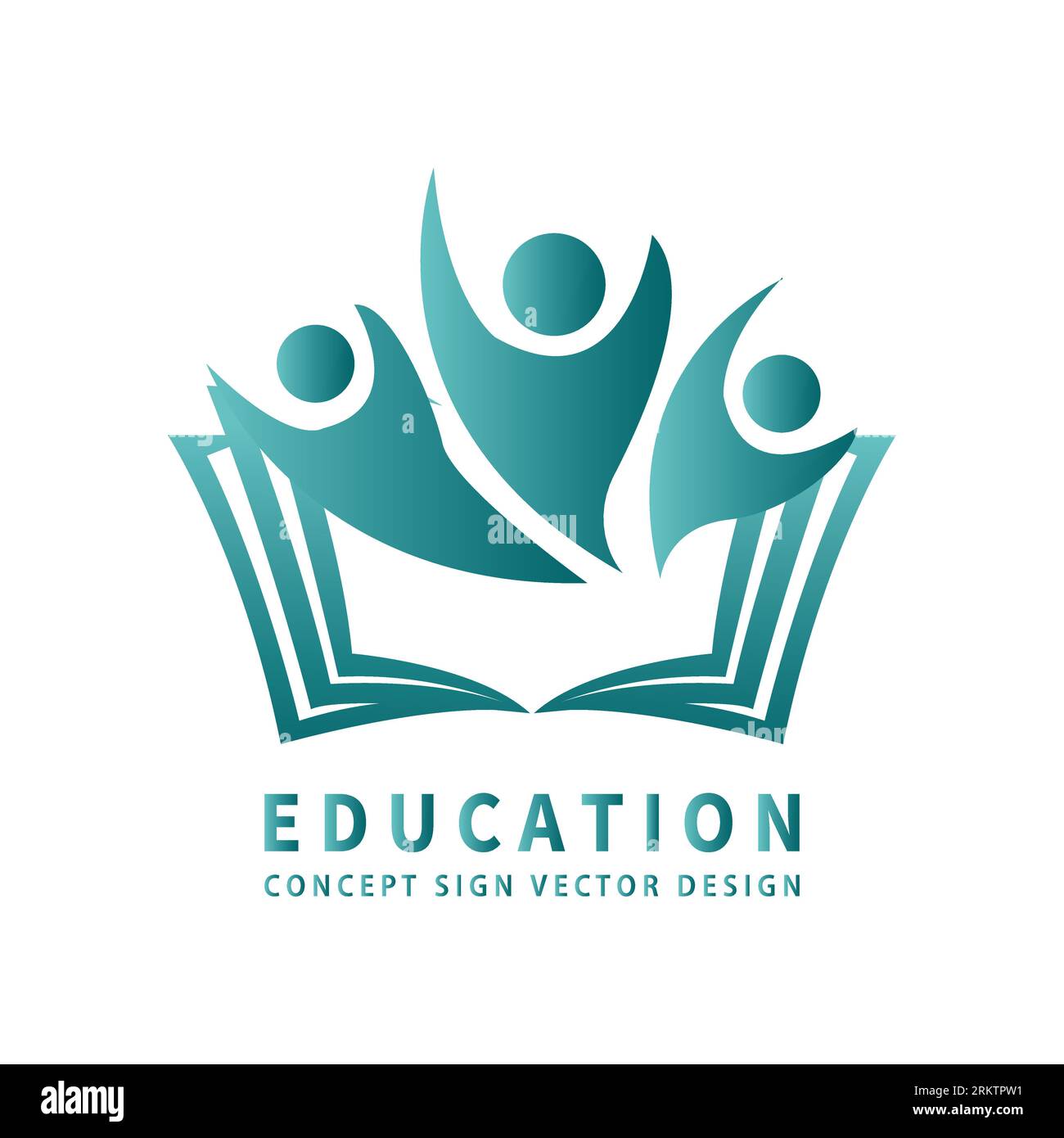 Teamwork book logo education Stock Vector