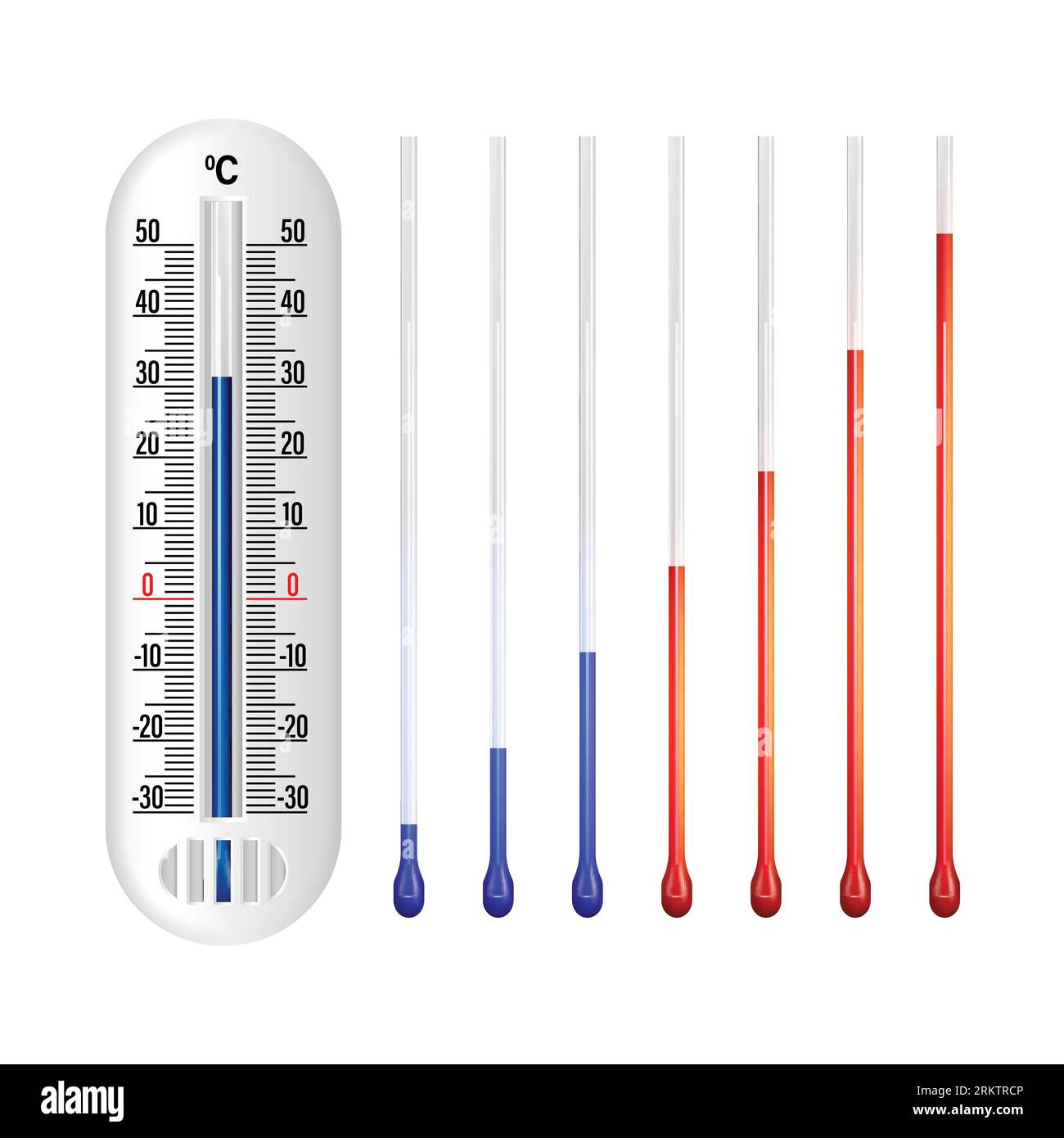 Realistic weather thermometer with high and low temperature. Outdoor  temperature measurement. Isolated vector on white background Stock Vector  Image & Art - Alamy