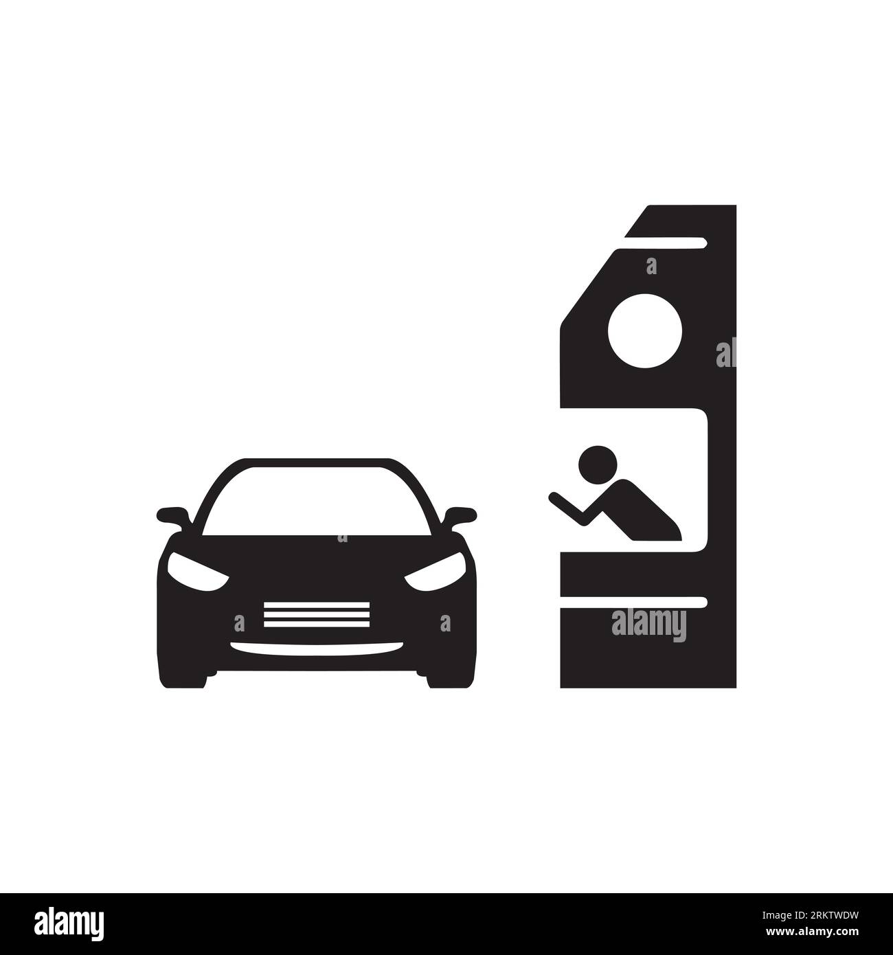 Drive through glyph icon. Simple solid style symbol can be used for web