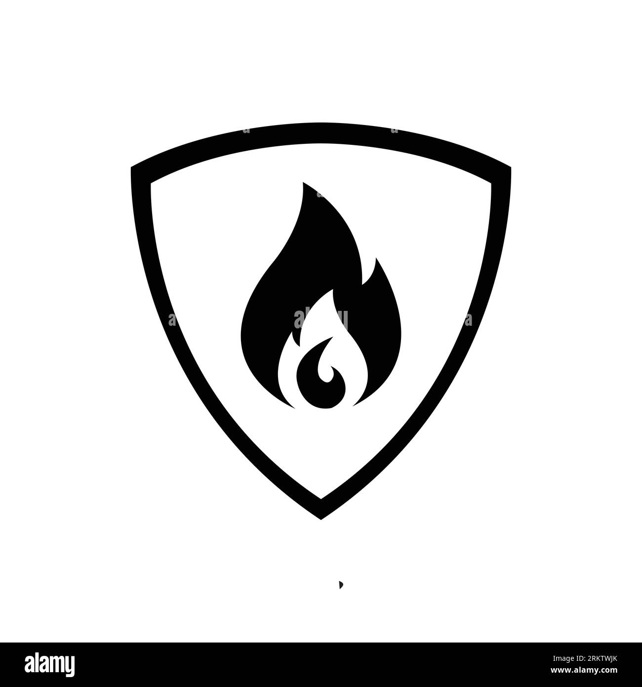 Shield with fire sign. fire shield Vector icon. Vector shield icon
