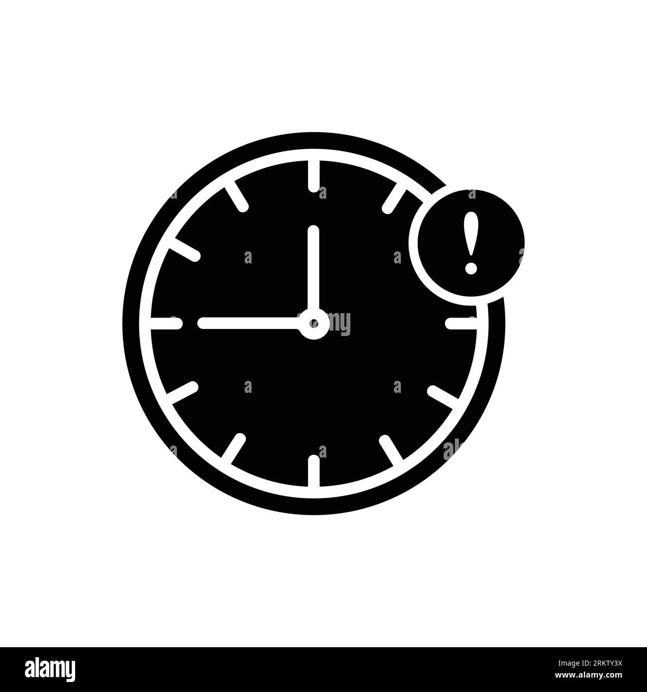 Time delay icon in trendy silhouette style design. Vector illustration isolated on white background. Stock Vector