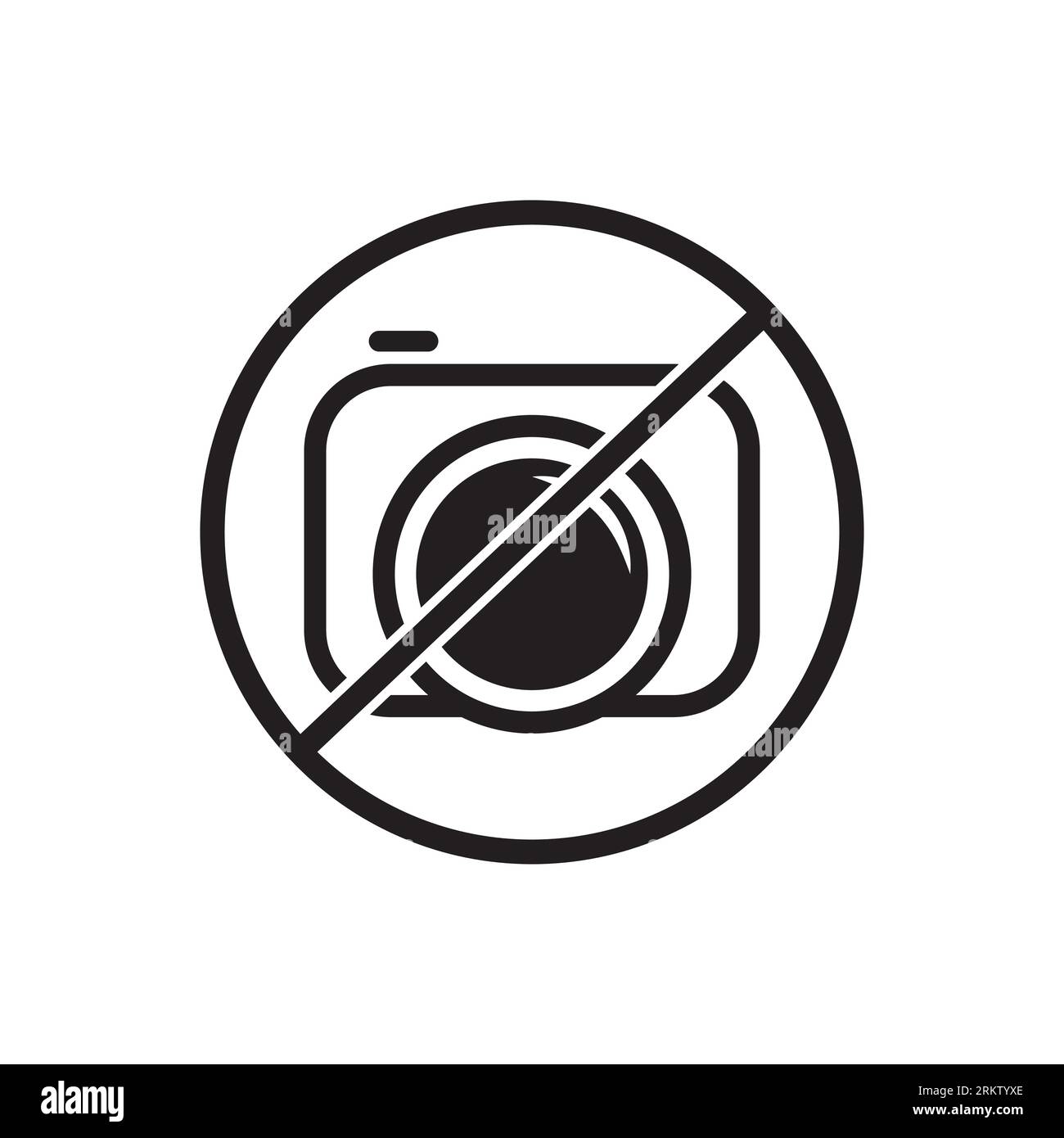 No camera icon, vector illustration. Flat design style. vector no