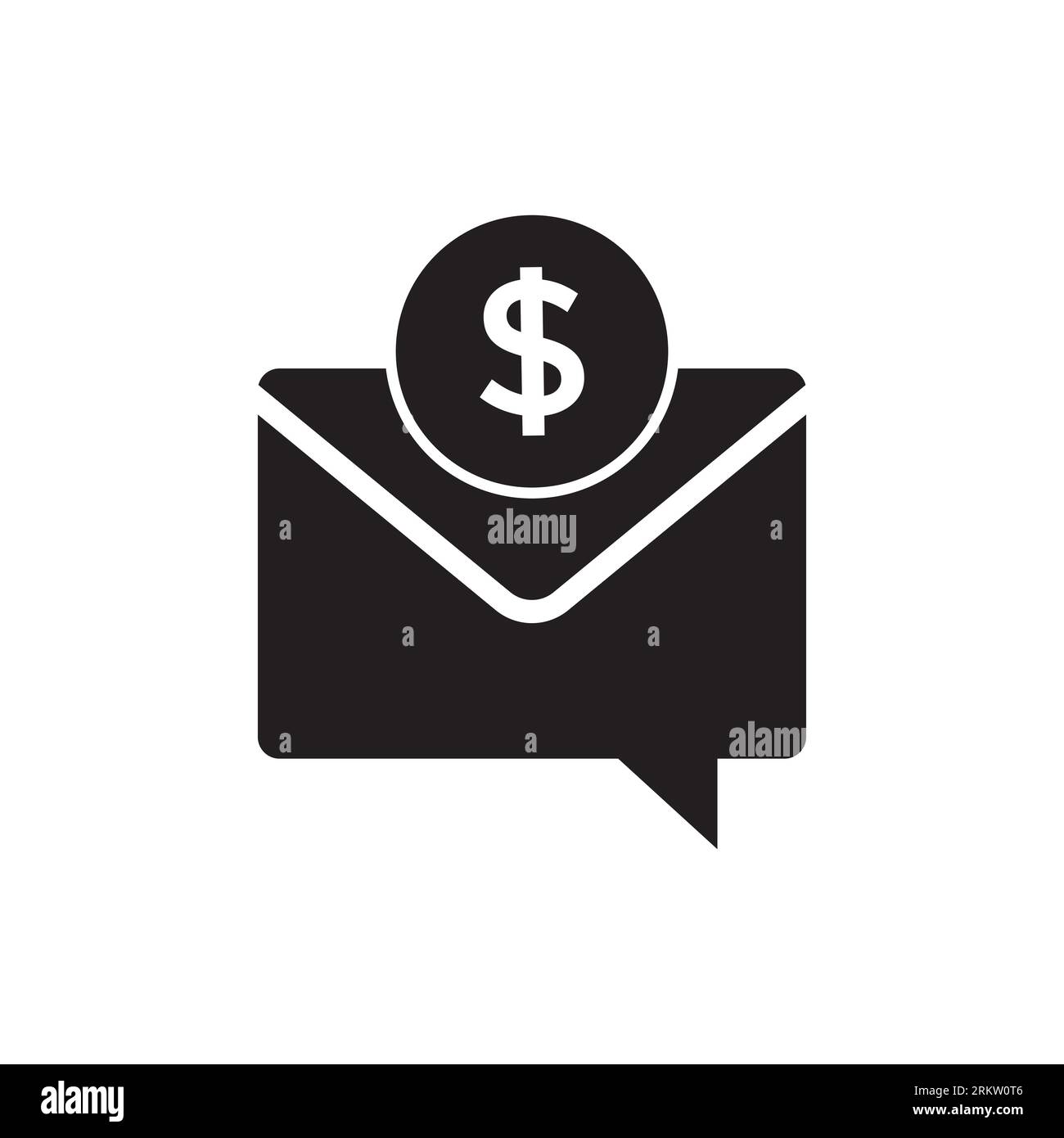 Commision, envelope, money line icon. Simple element illustration. Commision, envelope, money