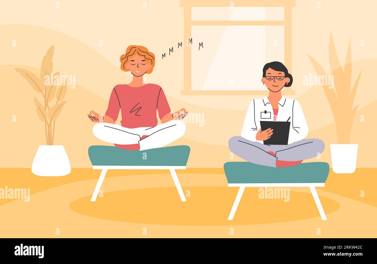 Art therapy background with stress and relax symbols flat vector ...