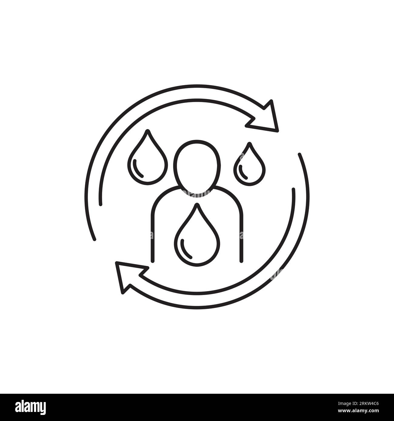 rehydrate line icon on white Stock Vector