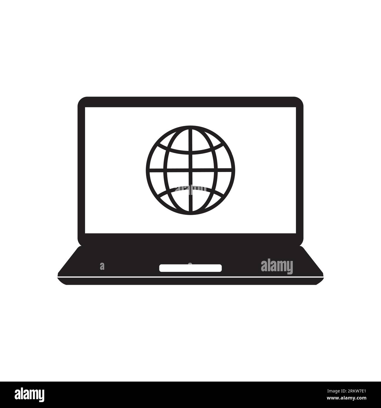 White line laptop cursor icon hi-res stock photography and images - Alamy