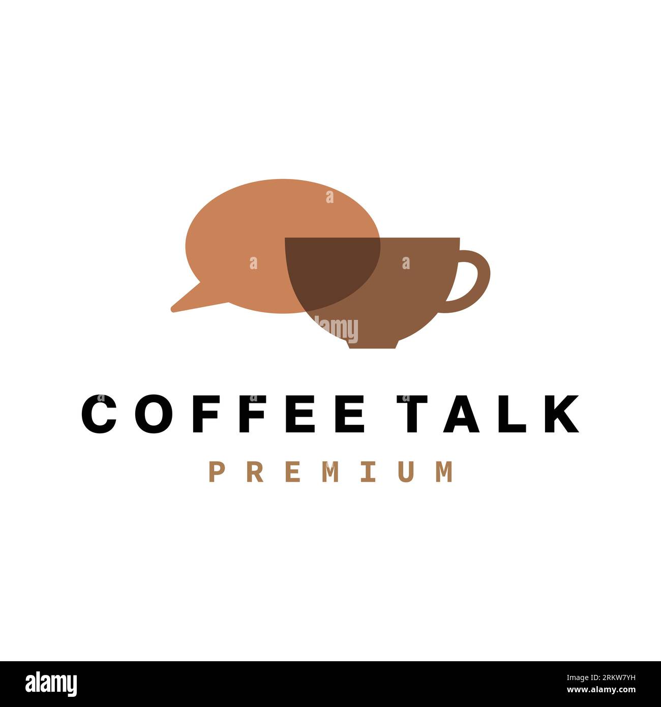 Coffee talk logo. Coffee chat simple line logo Stock Vector Image & Art