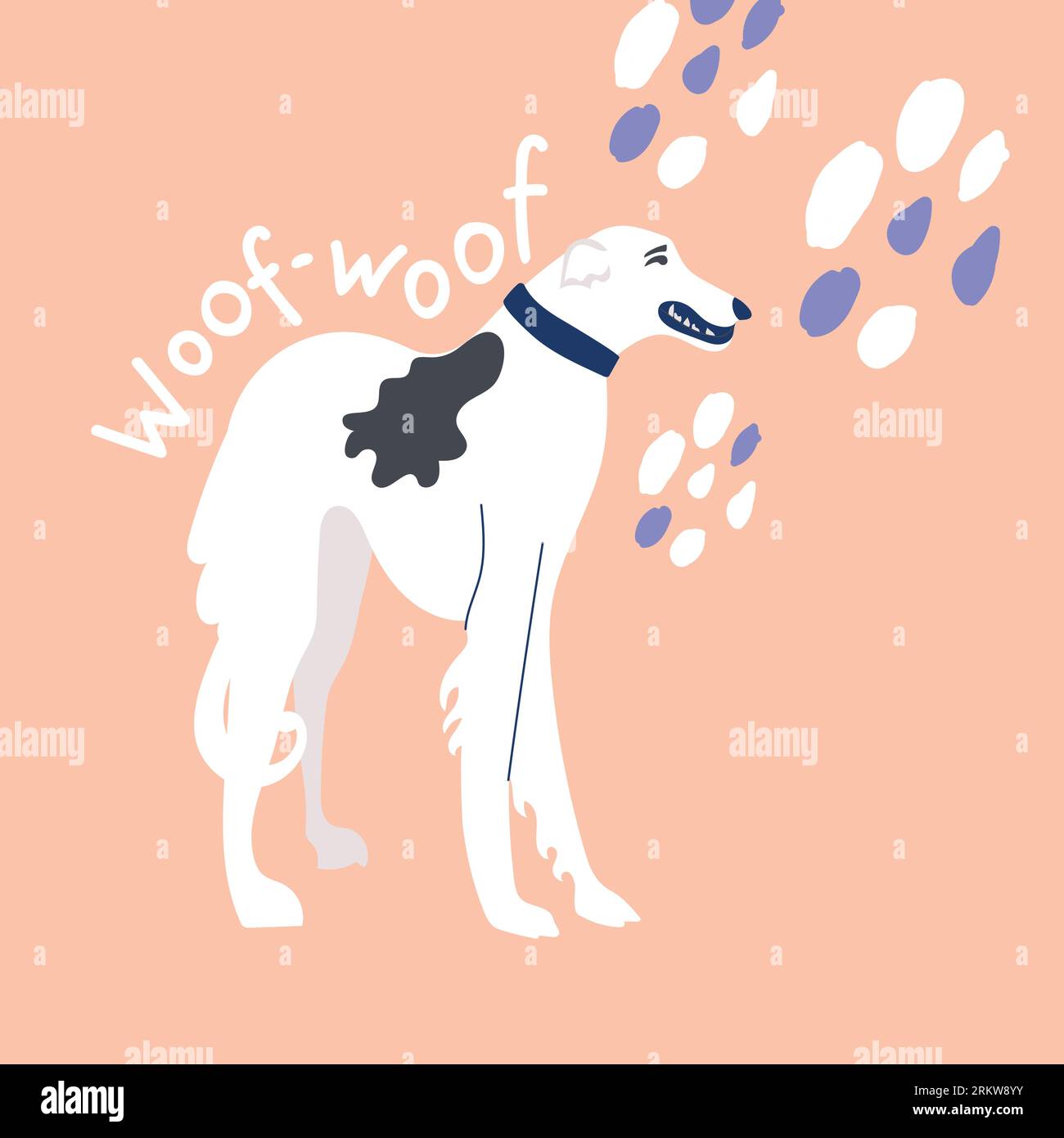 Cute purebred dog flat vector illustration Stock Vector Image & Art - Alamy