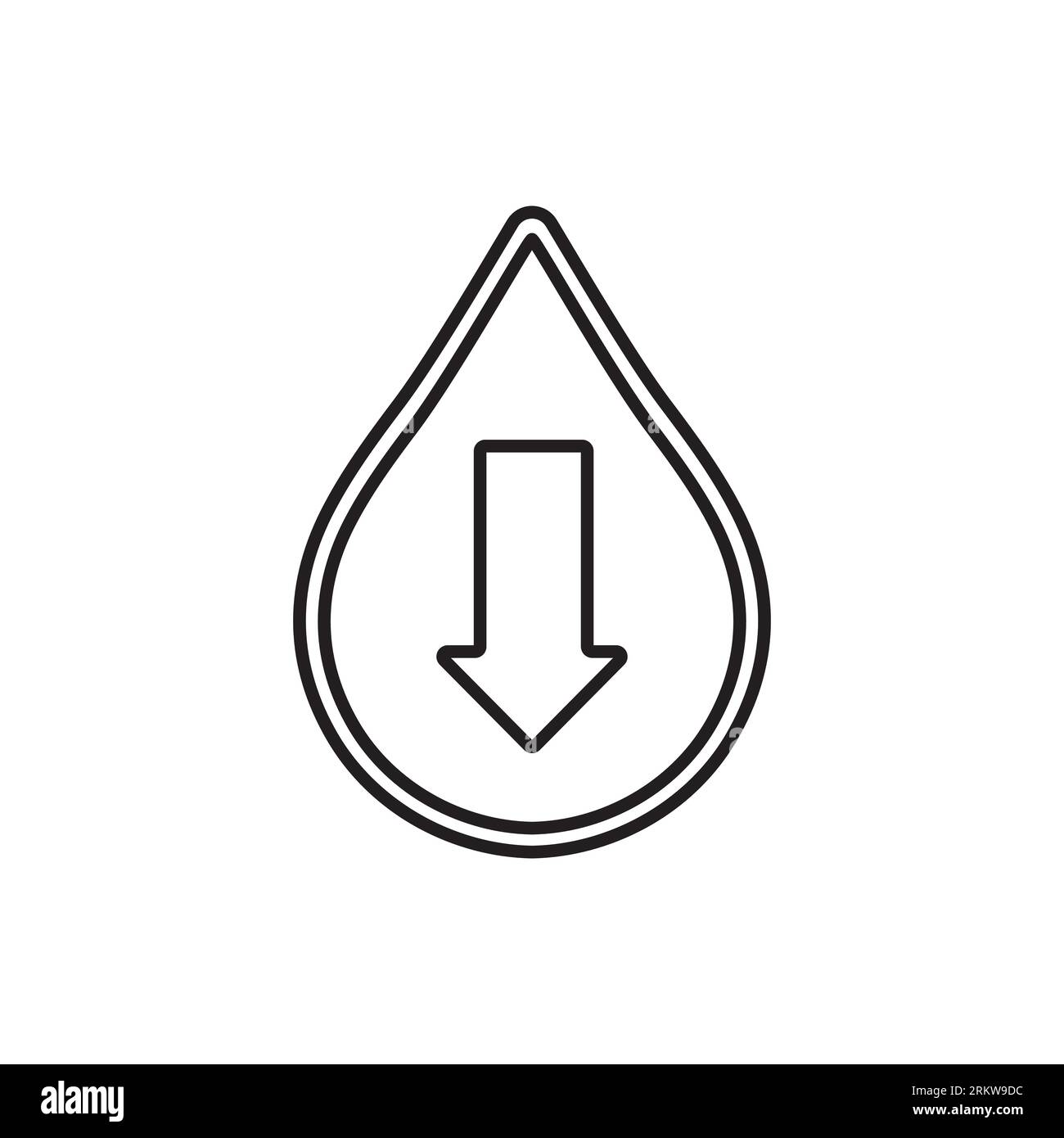 low water level icon, line vector art Stock Vector