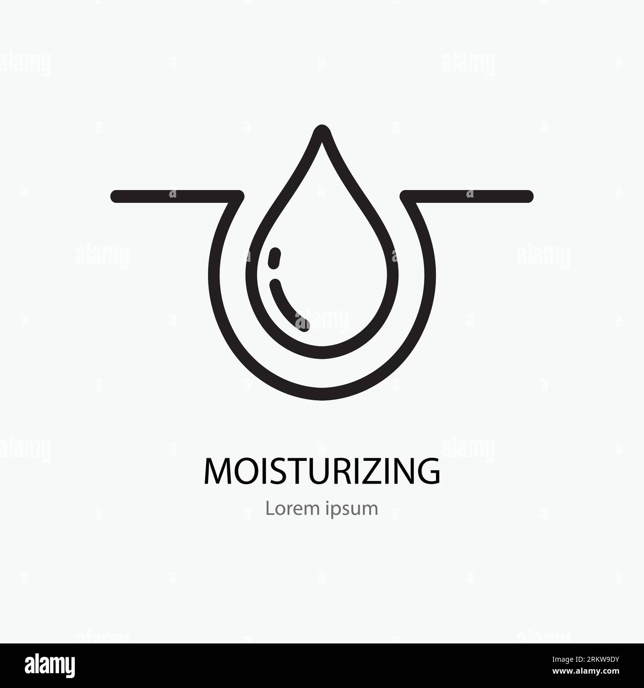 Moisture line icon, vector pictogram of moisturizing cream. Skincare