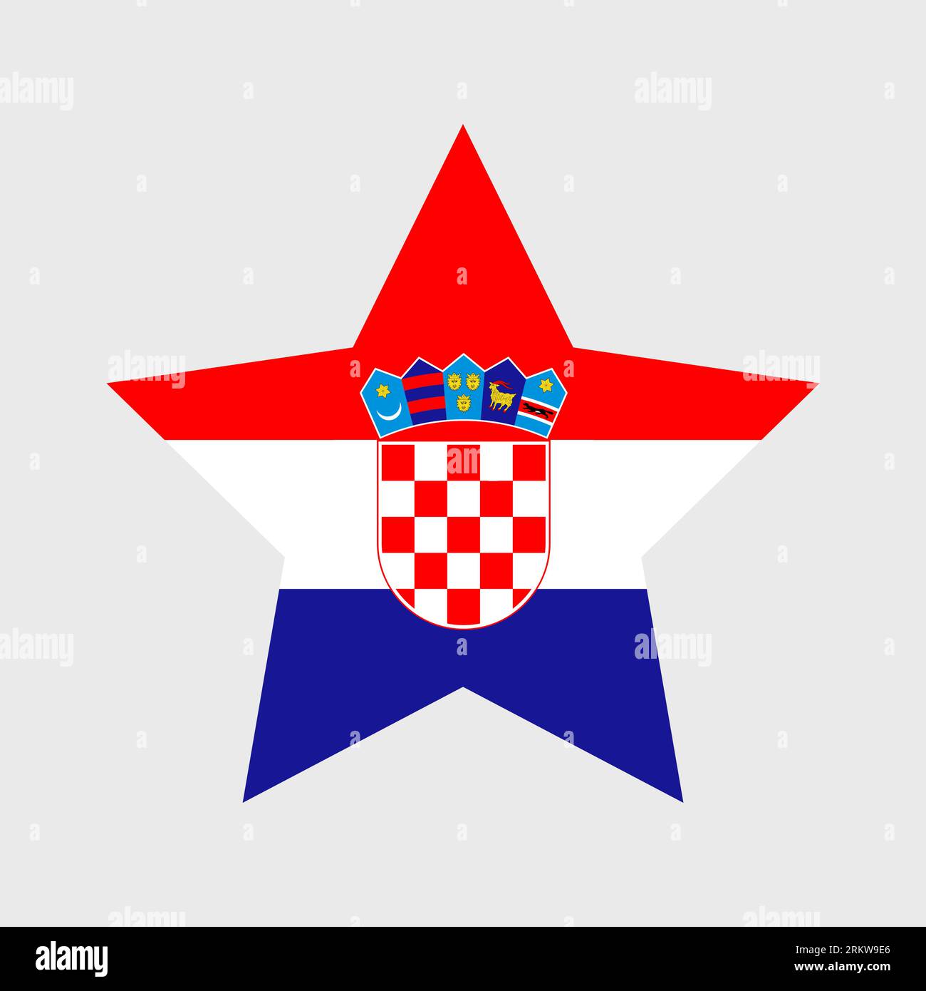 Croatia flag vector icons set of illustrations in the shape of heart, star, circle and map. Stock Vector