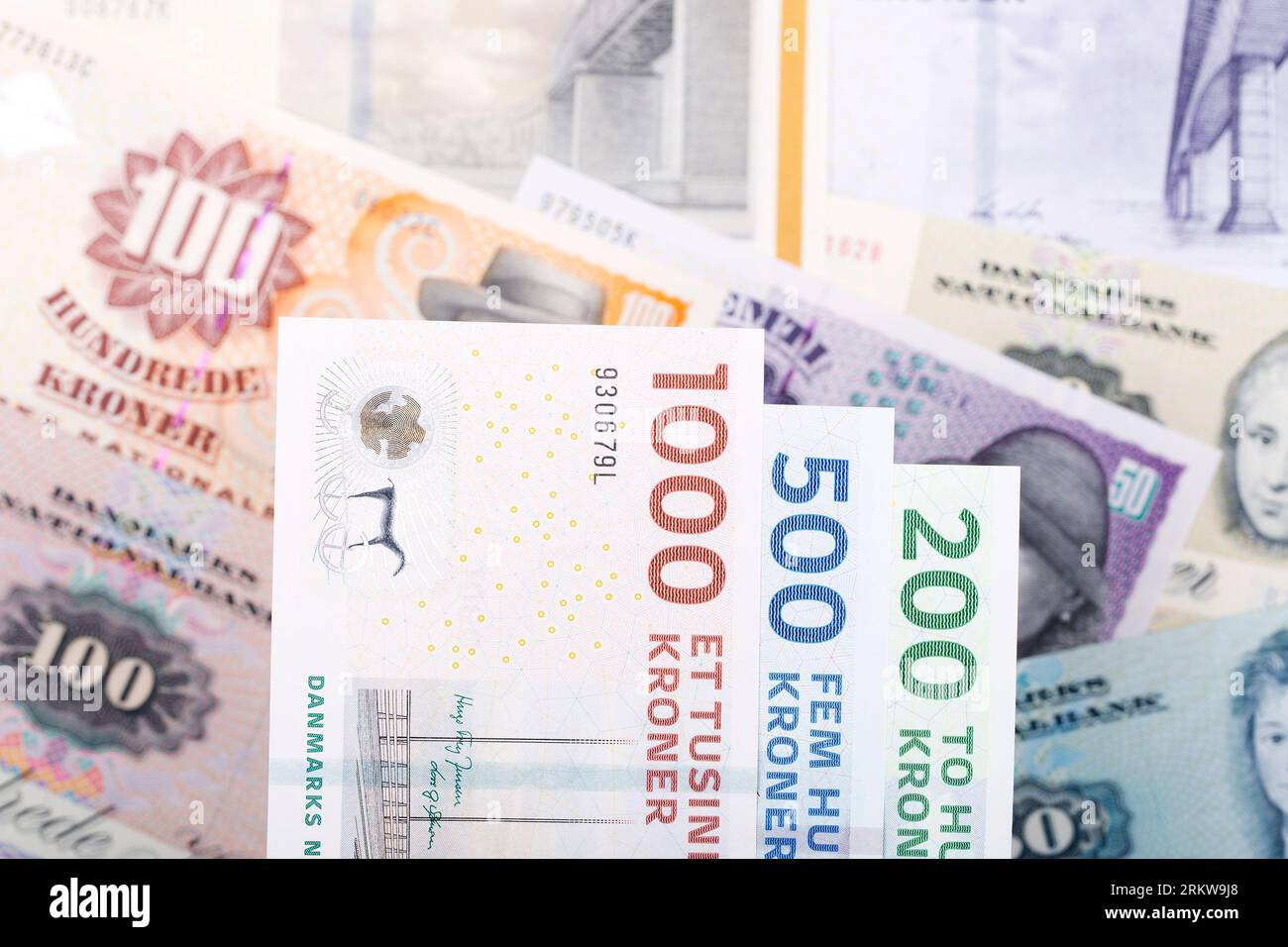 Danish money - krone a business background Stock Photo