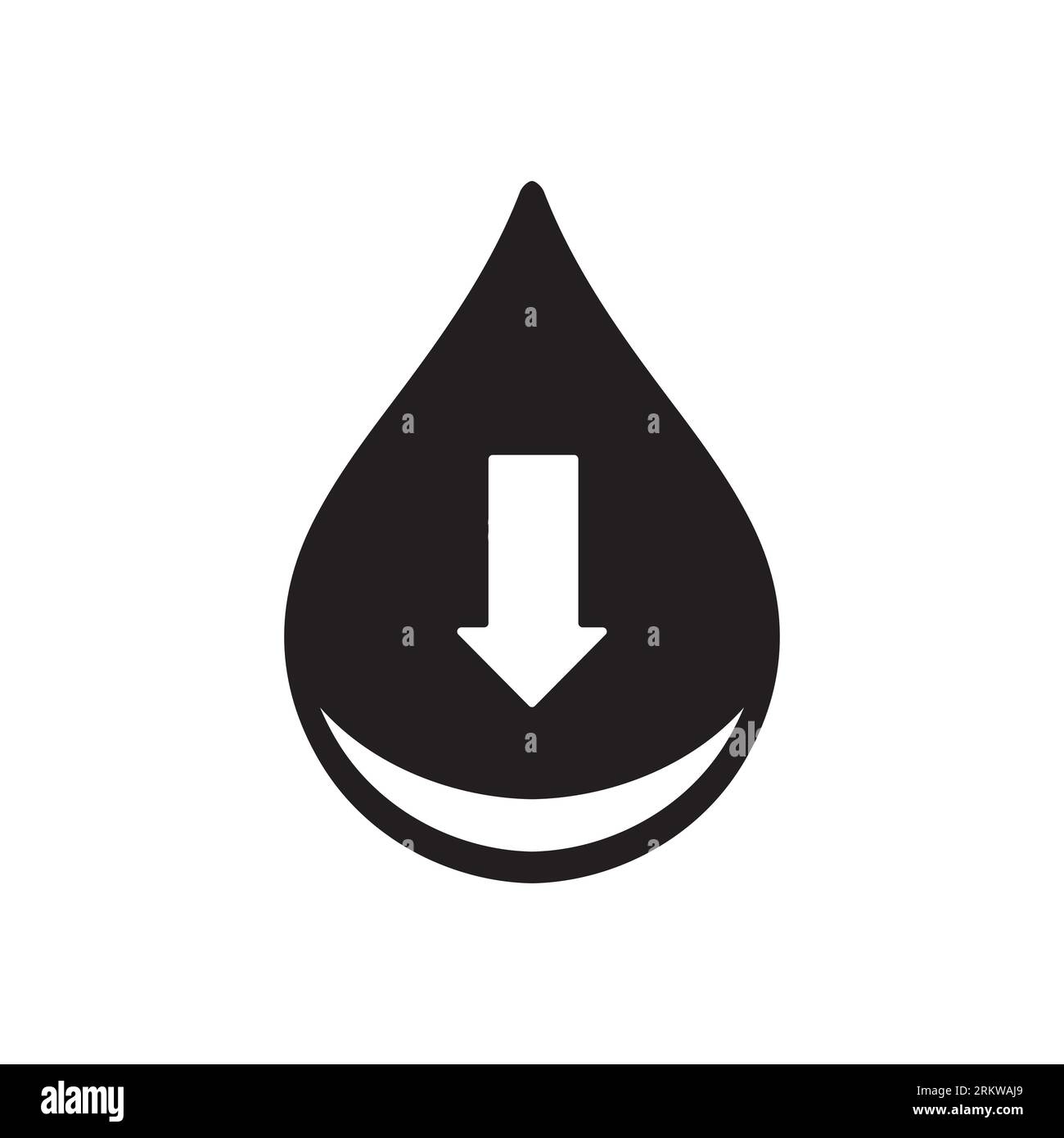 low water level icon on white background, vector sign Stock Vector