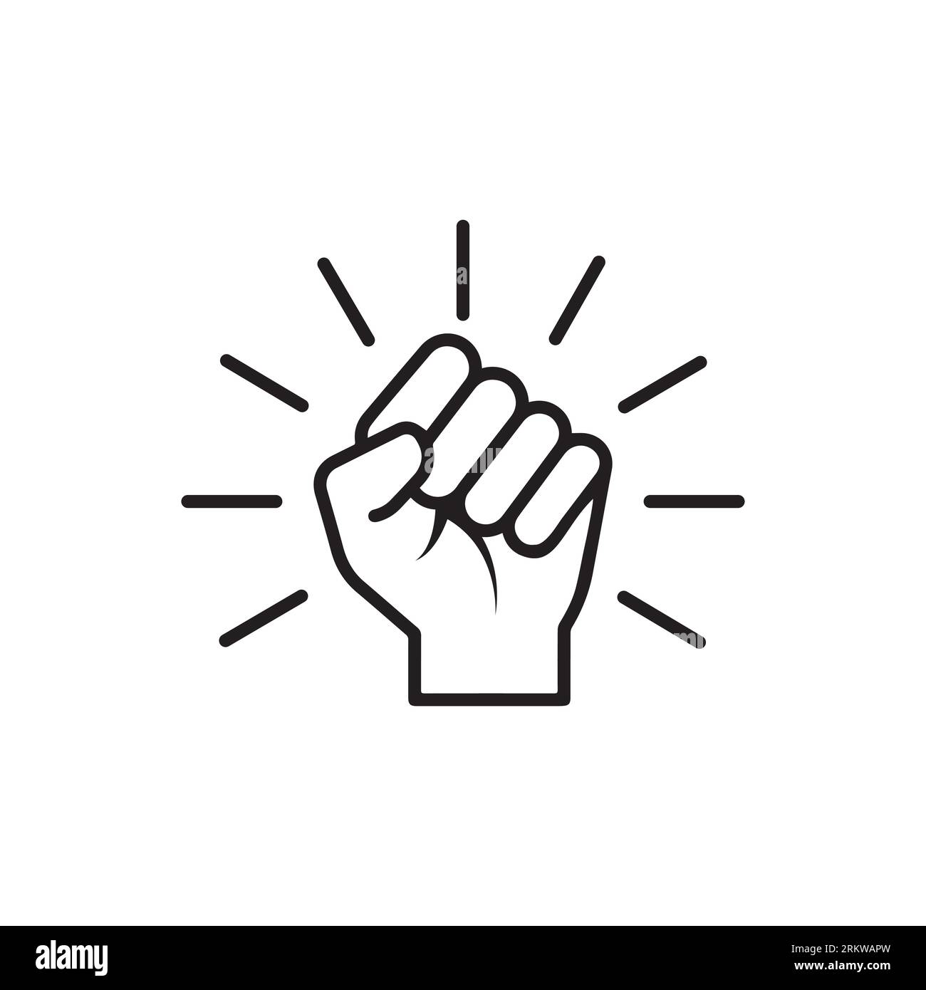 Will icon. Hand closed power, . fighting for rights, freedom. Raised