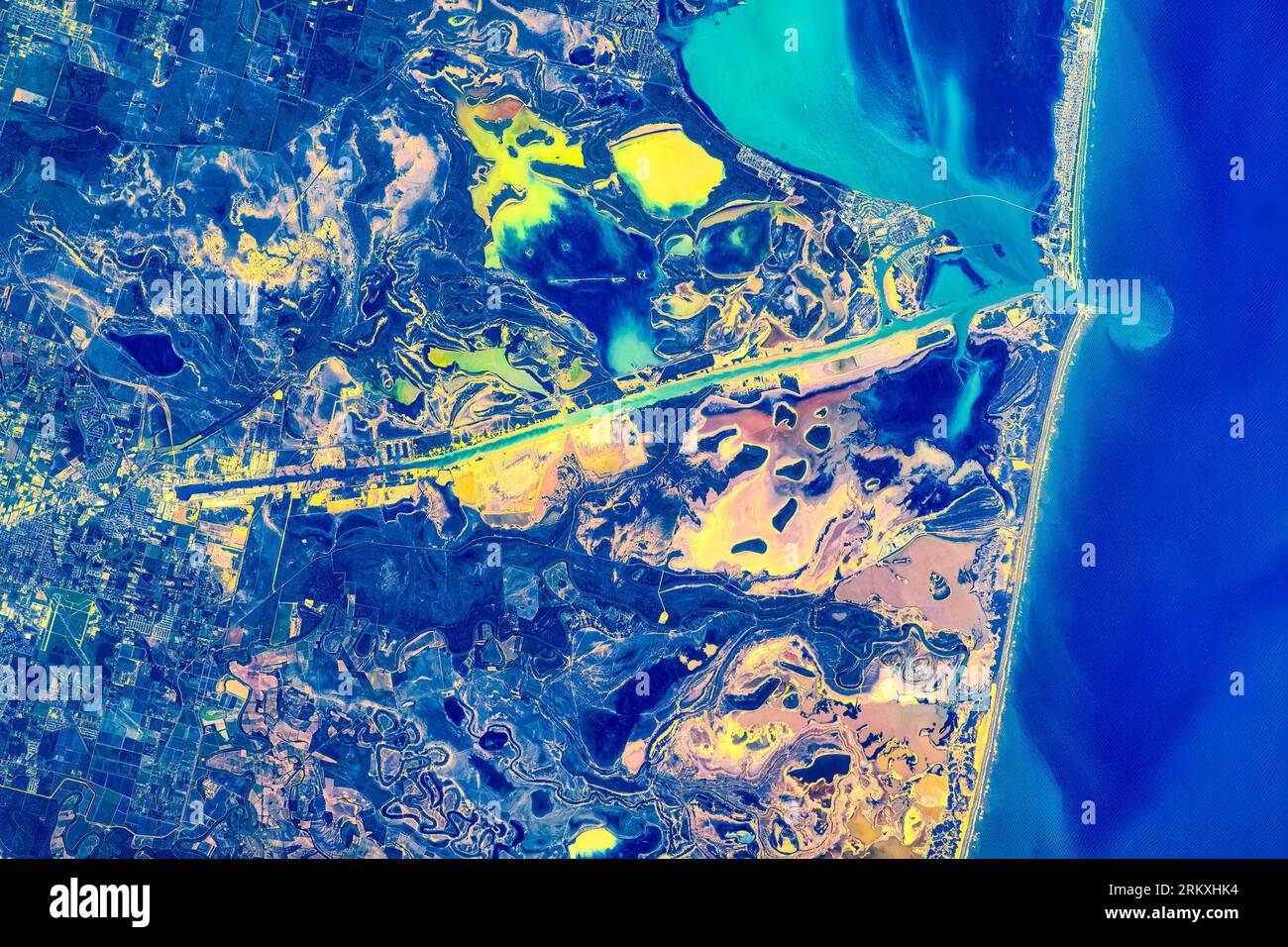Coastal feature in South Padre Island. Gulf of Mexico. Digital