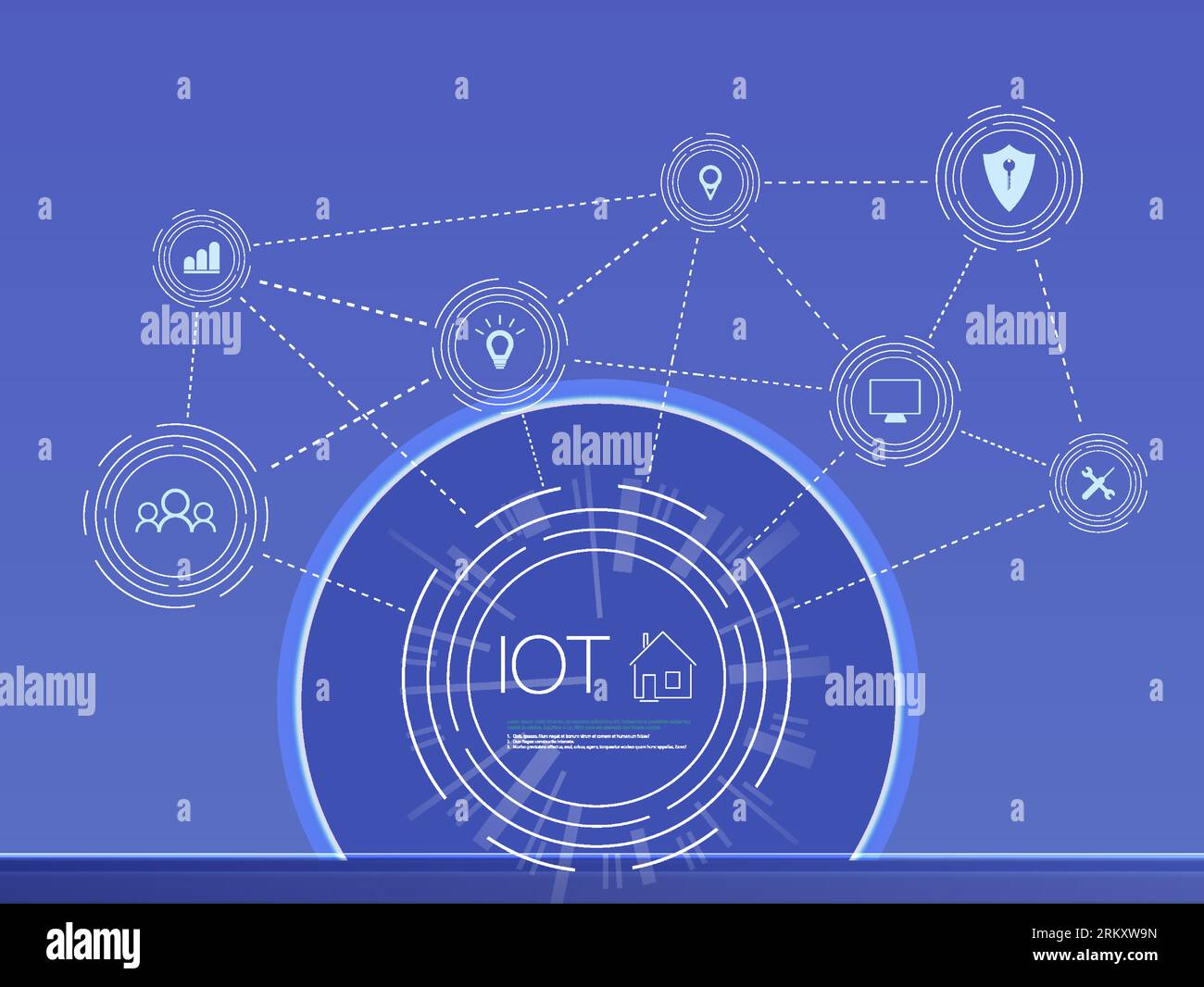 The building consists of numbers and is connected by icons of household