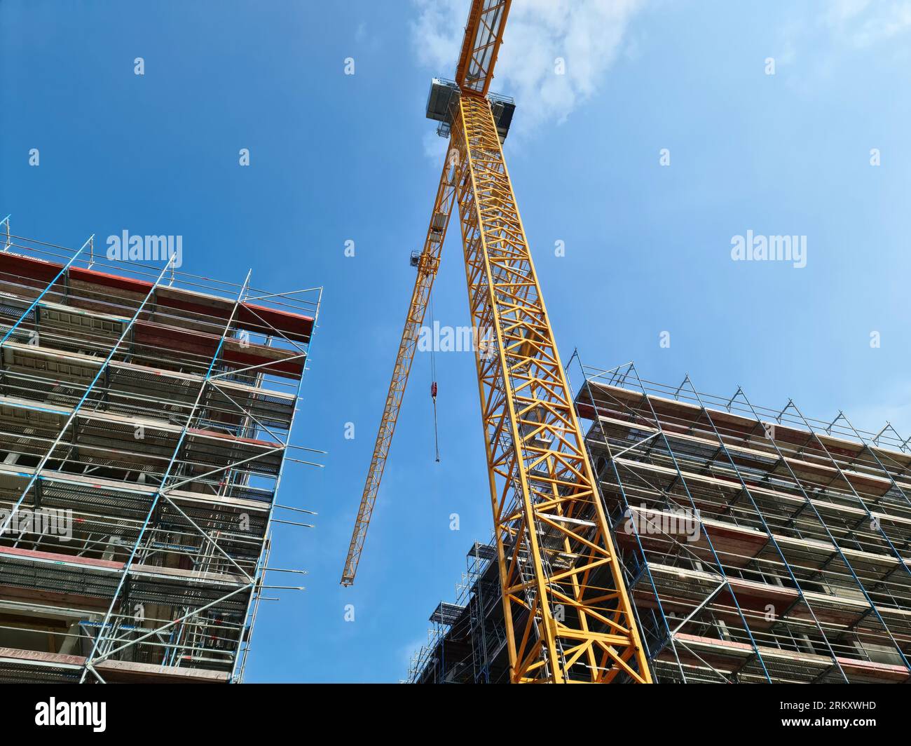 Construction Site During Progress Found In German Towns. Stock Photo