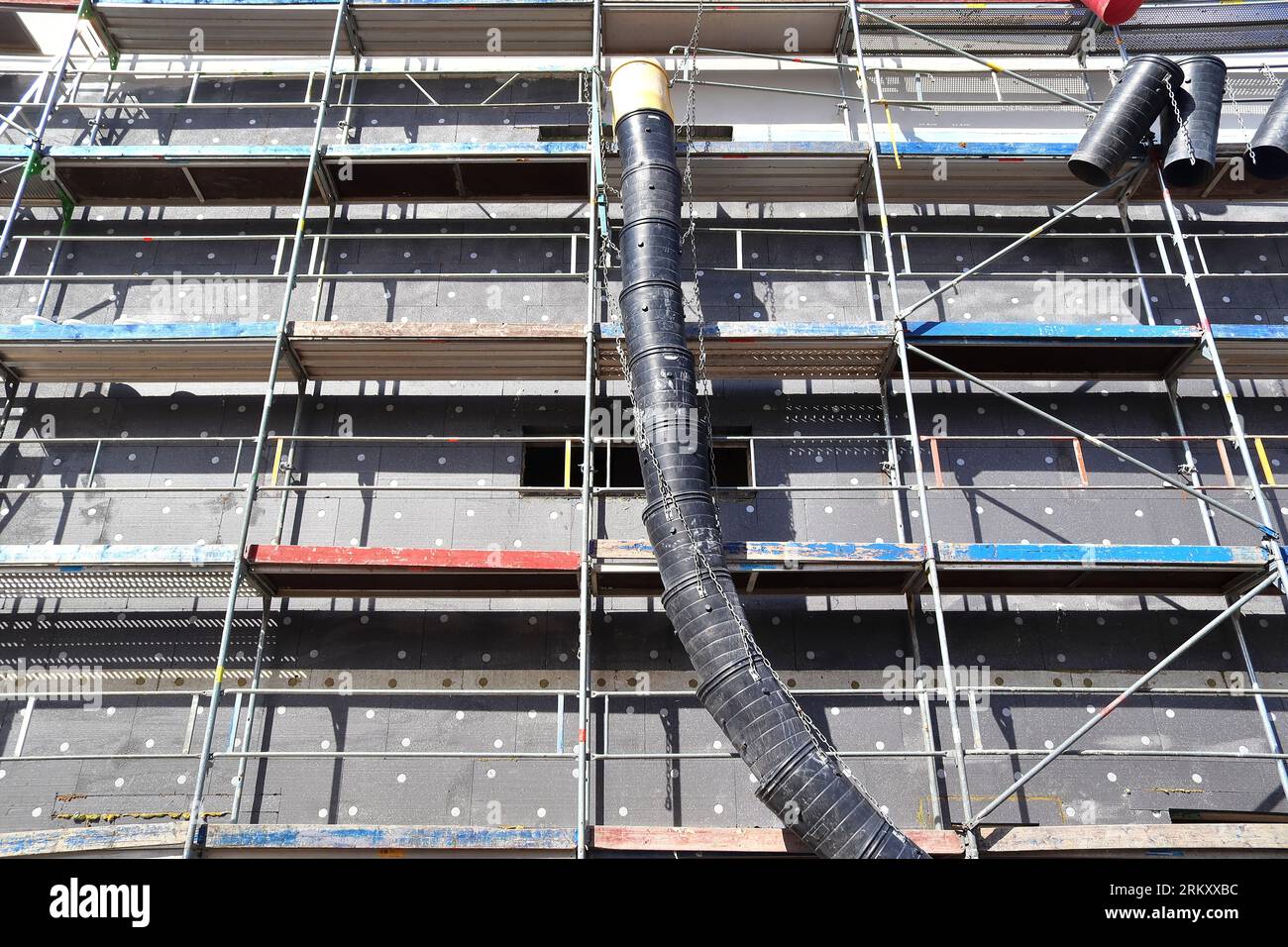 Construction Site During Progress Found In German Towns. Stock Photo