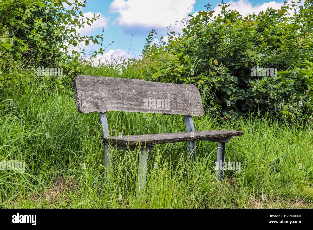 A Public Empty Bench Found In Northern Europe Stock Photo - Alamy