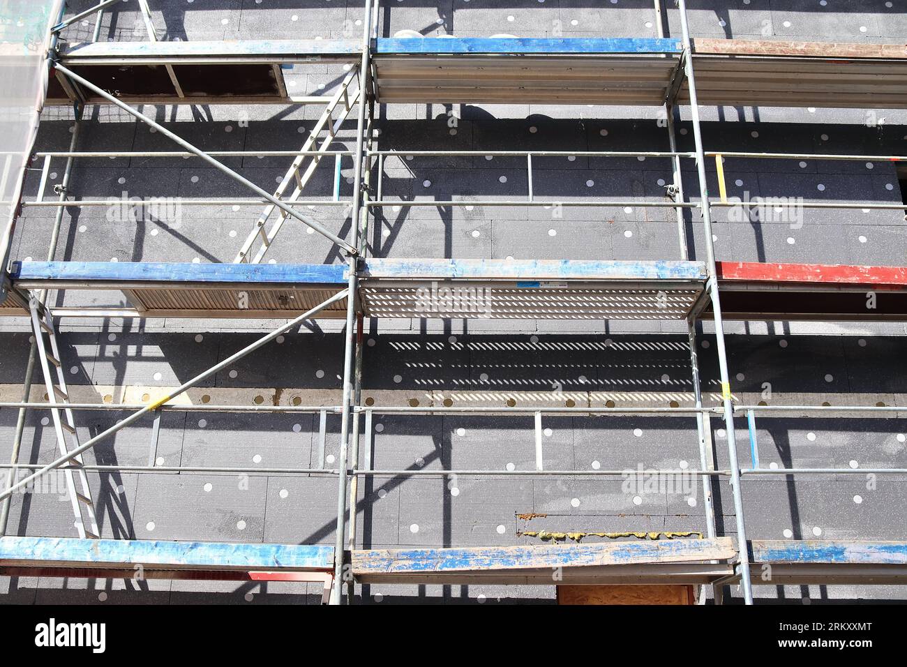 Construction Site During Progress Found In German Towns. Stock Photo