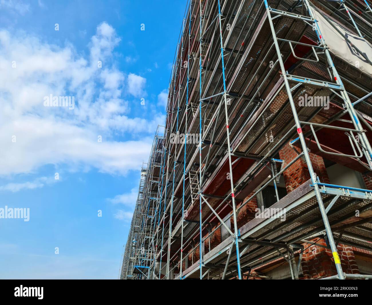 Construction Site During Progress Found In German Towns. Stock Photo