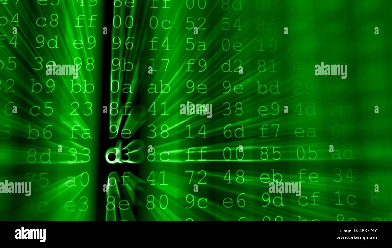 Colorful Digital Data Digits And Streaming Source Code Background With ...