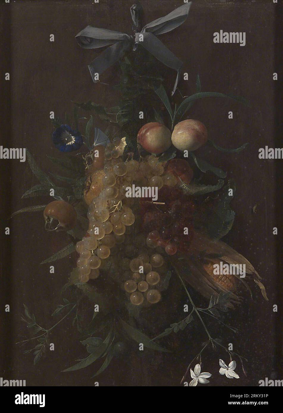 Festoon with Fruit and Flowers 17th century by Jan Anton van der Baren