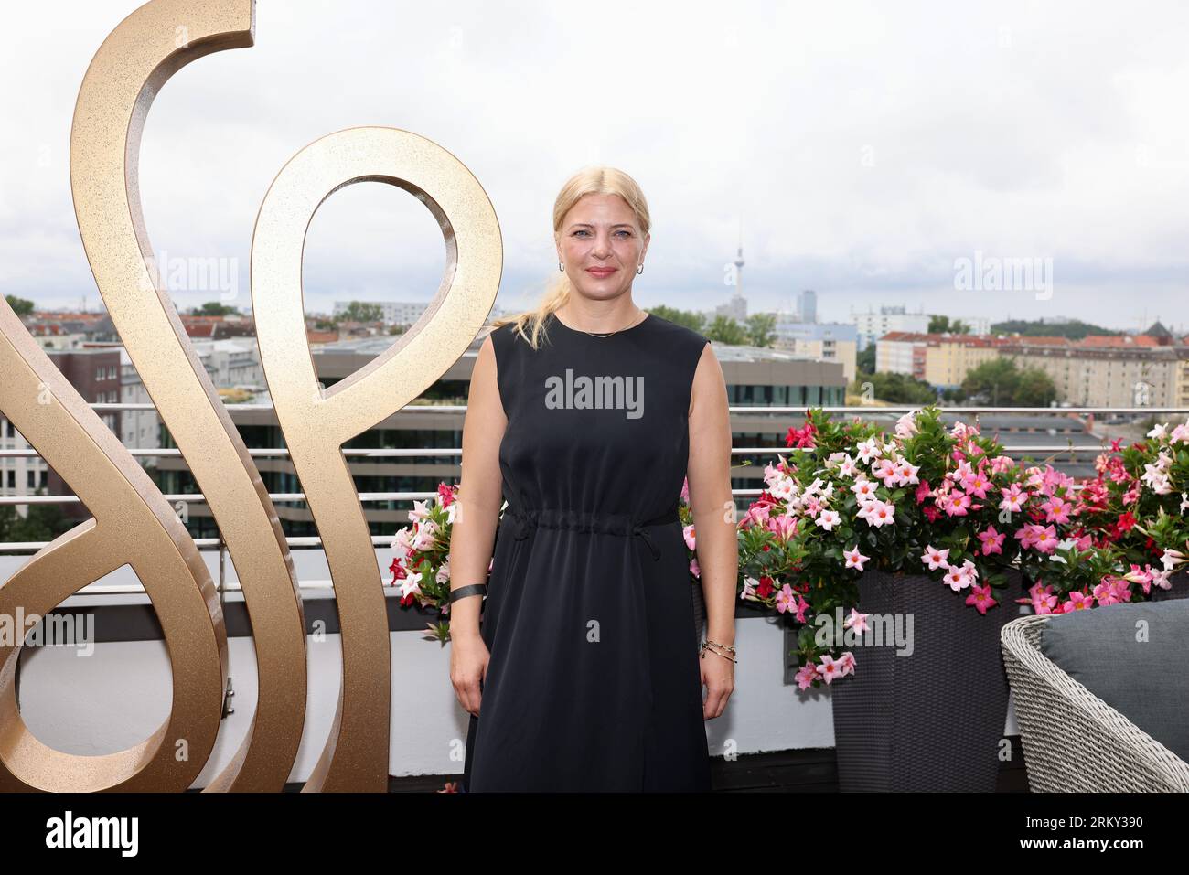 Berlin, Germany. 26th Aug, 2023. Actress Jördis Triebel comes to 'Warm-Up Brunch' for the acting award at the Vienna House. Credit: Gerald Matzka/dpa/Alamy Live News Stock Photo