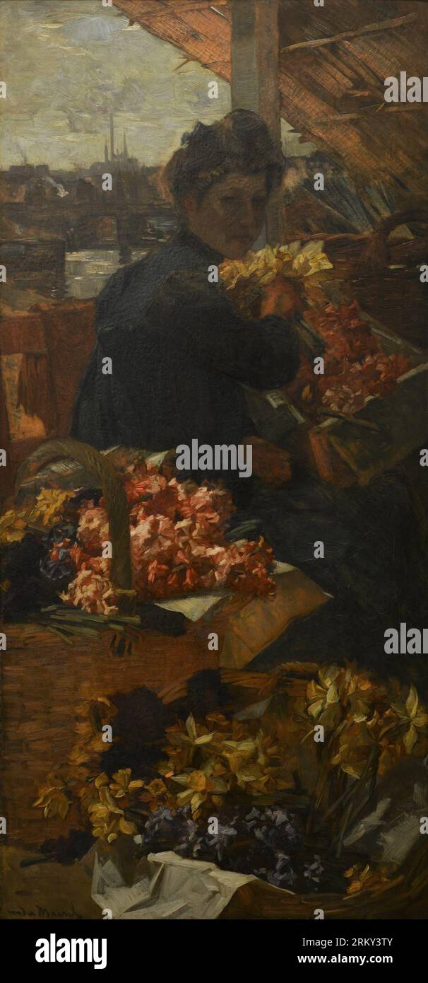 Bloemenverkoopster by Marinus van der Maarel Stock Photo