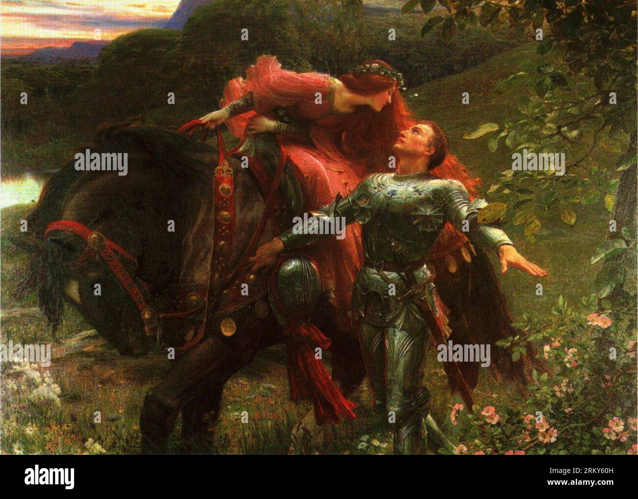 La Belle Dame sans Merci circa 1901 by Frank Bernard Dicksee Stock