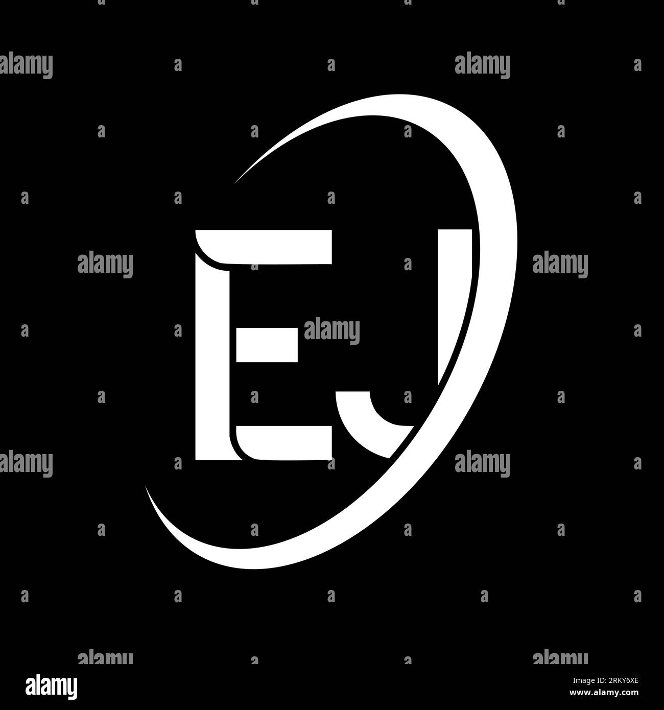 EJ logo. E J design. White EJ letter. EJ/E J letter logo design. Initial letter EJ linked circle uppercase monogram logo. Stock Vector