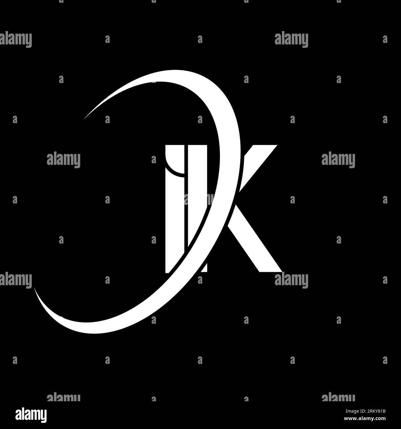 Ik Logo. I K Design. White Ik Letter. Ik I K Letter Logo Design 