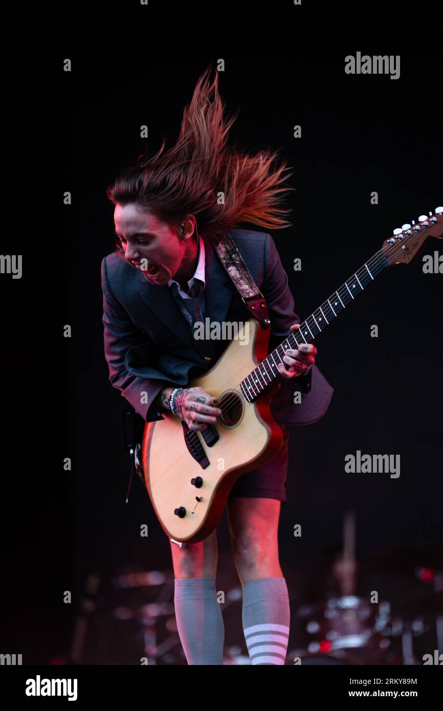 Paris, France. 25th Aug, 2023. Julien Baker from Boygenius band