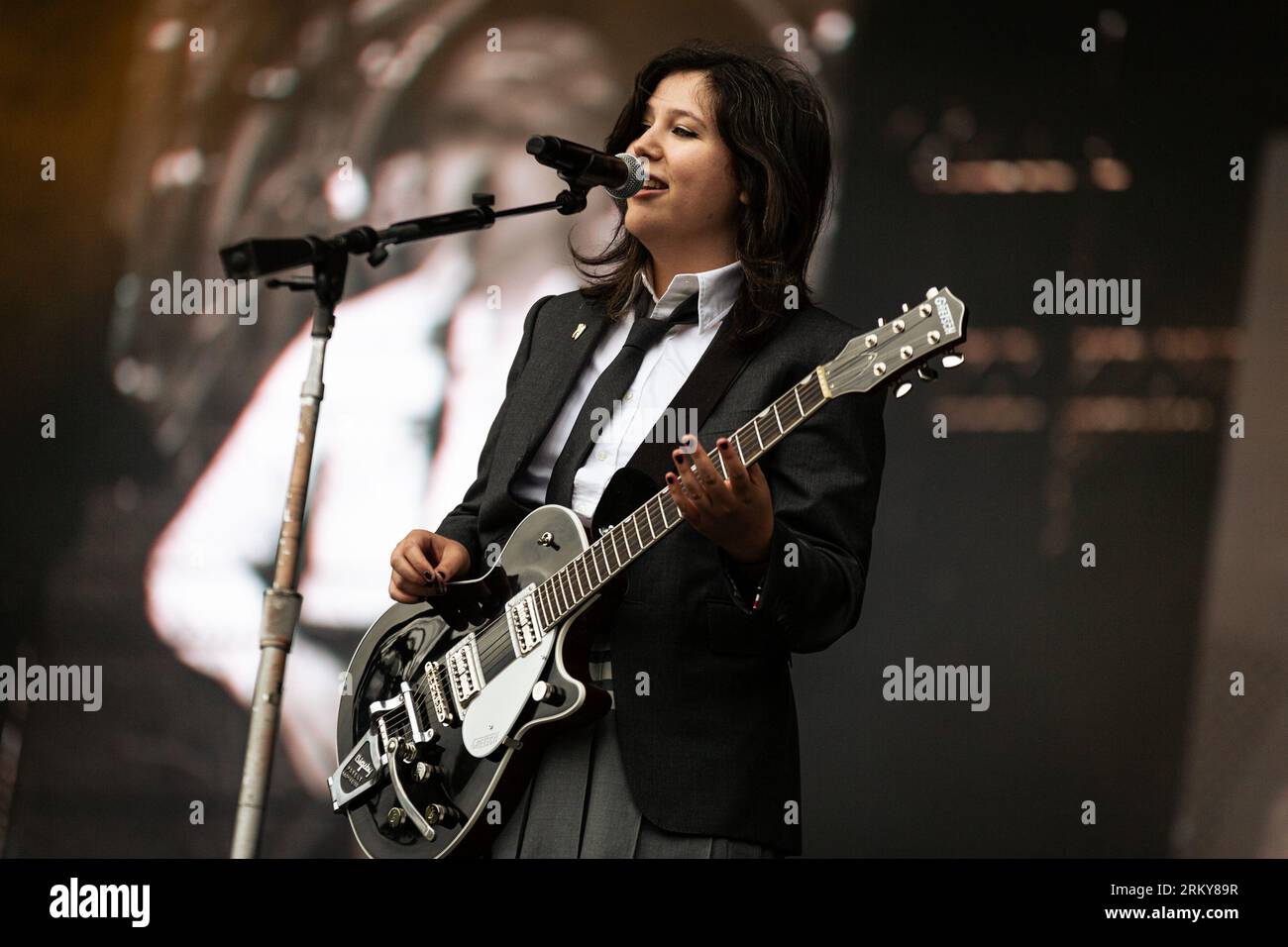 Paris, France. 25th Aug, 2023. Lucy Dacus from Boygenius band performs