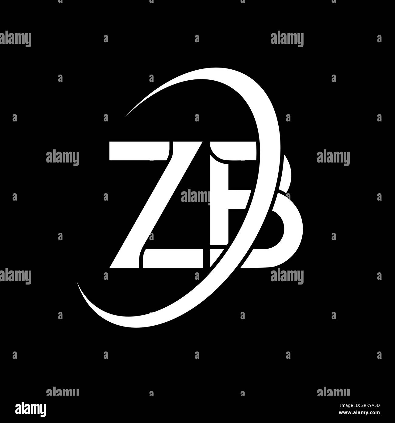 ZB logo. Z B design. White ZB letter. ZB/Z B letter logo design. Initial letter ZB linked circle uppercase monogram logo. Stock Vector