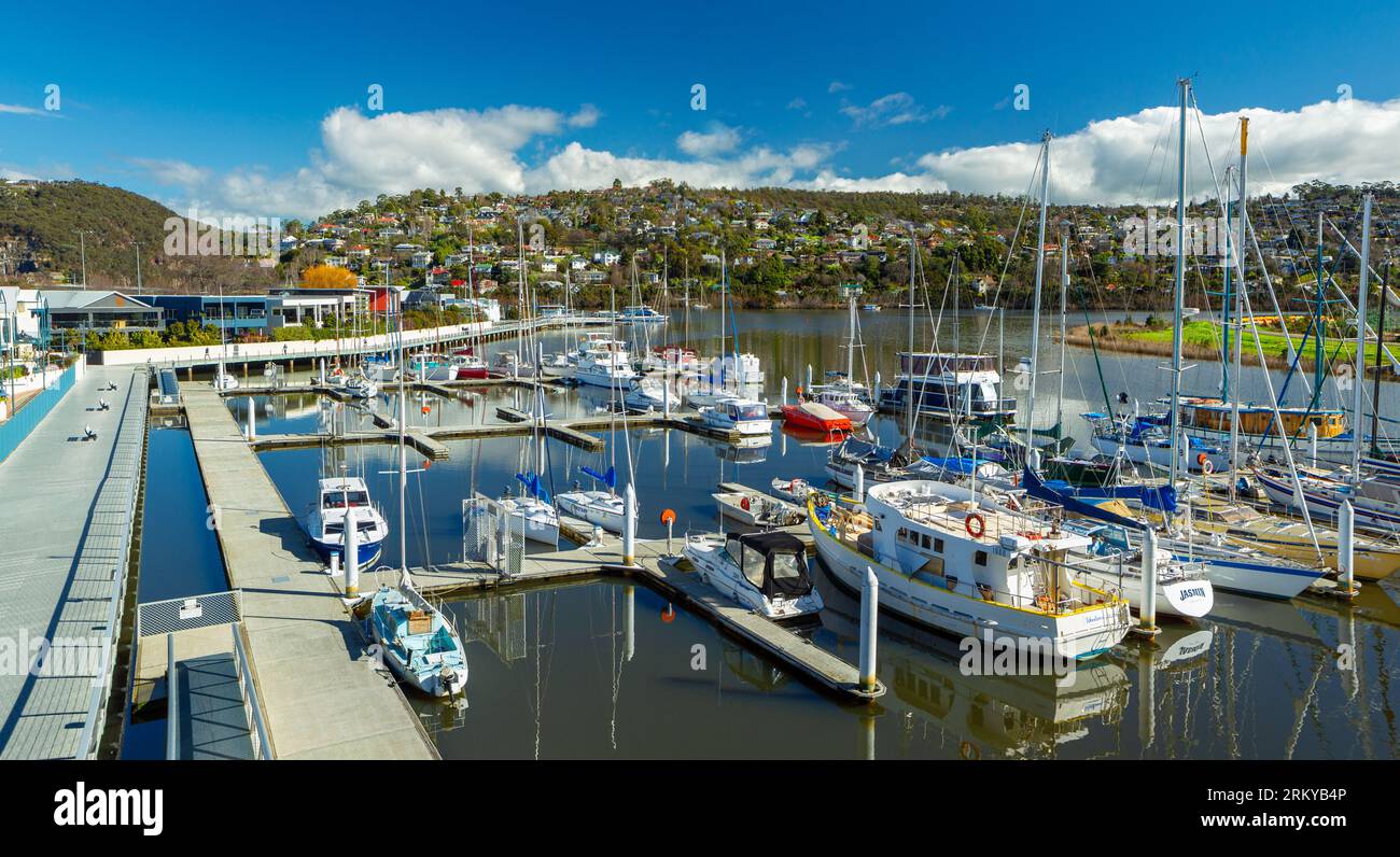 The Seaport Marina on the Esk River in Launceston in Tasmania ...